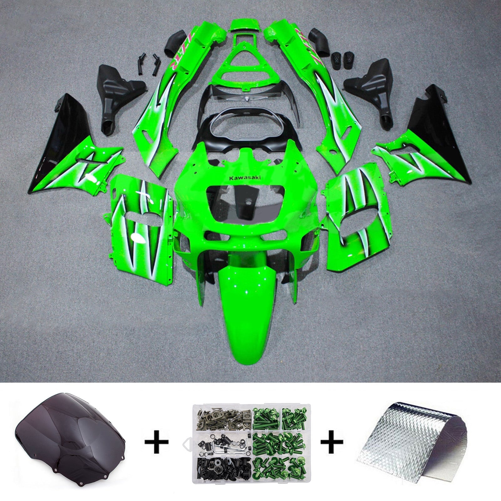 Zestaw owiewek z wtryskiwanego tworzywa ABS, kompatybilny z Kawasaki ZZR400 1993-2007 i ZZR600 1998-2003