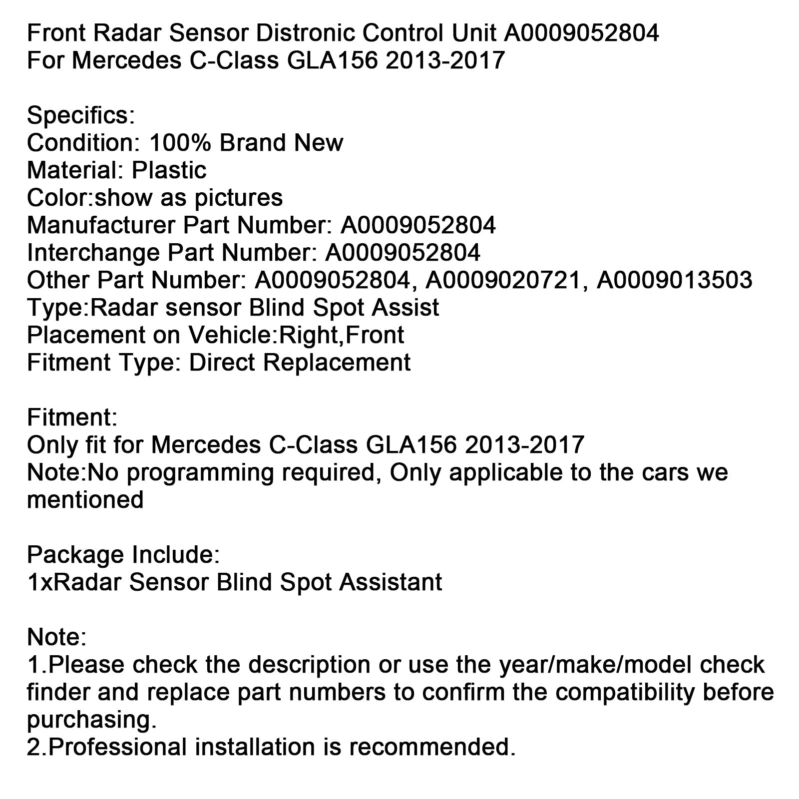Mercedes Class CLA156 2013-2017 Mercedes Class Classer Class, A0009052804 Controle Unit A0009020721 A0009013503
