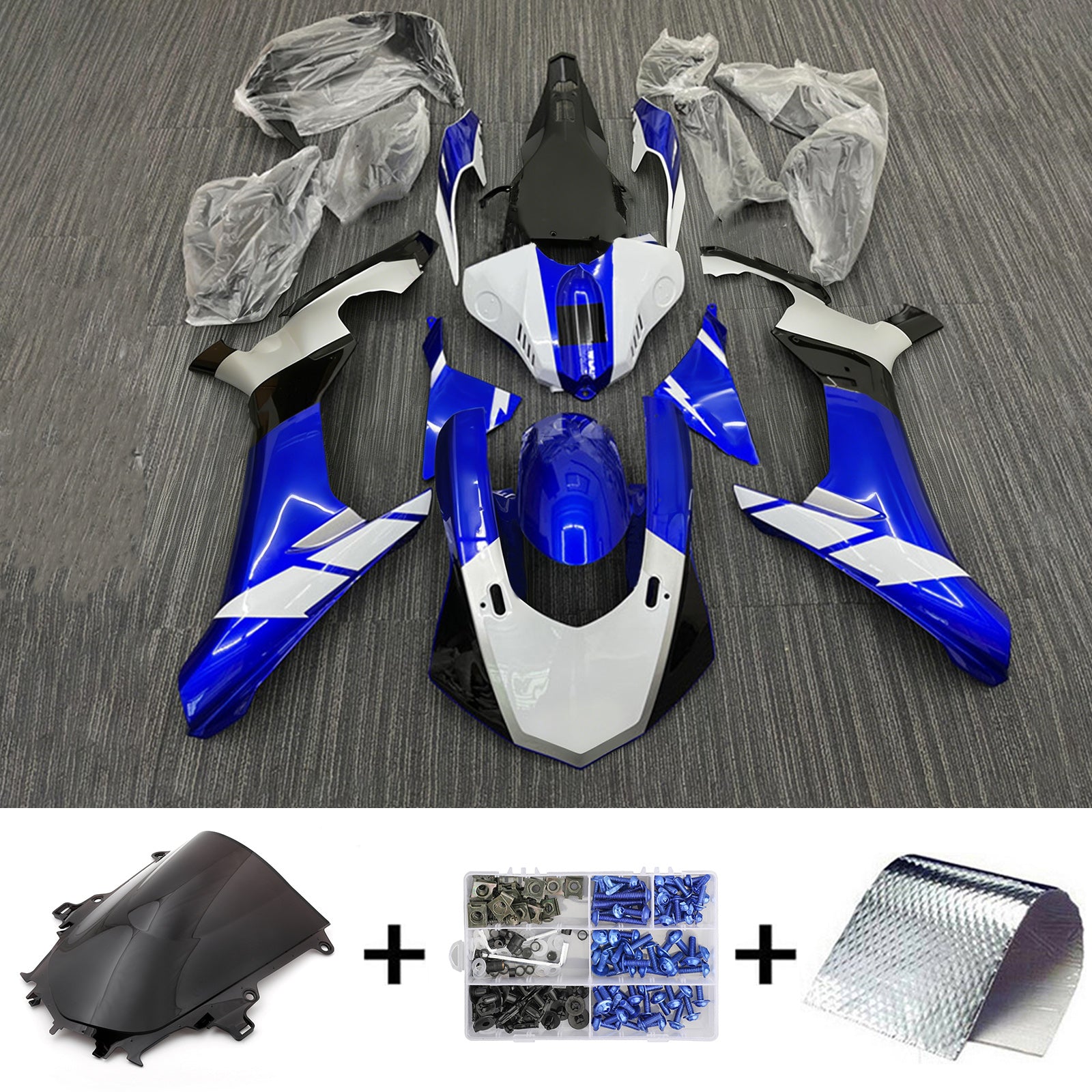 Kit de carénage en plastique ABS injecté compatible avec Yamaha YZF 1000 R1 2015-2019