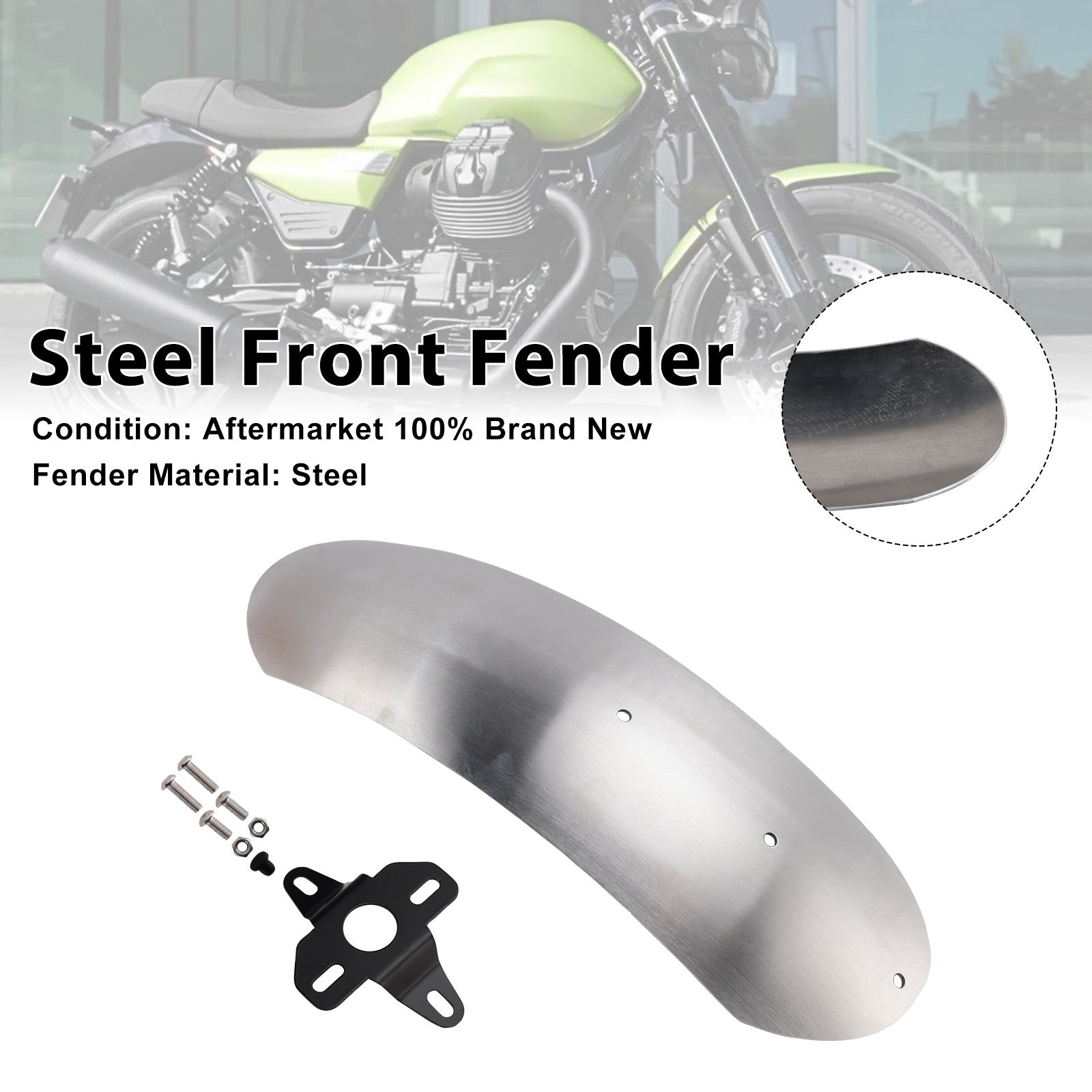 Parafango Anteriore in Acciaio Compatibile con MOTO GUZZI V7 Stone Special 2017-2025