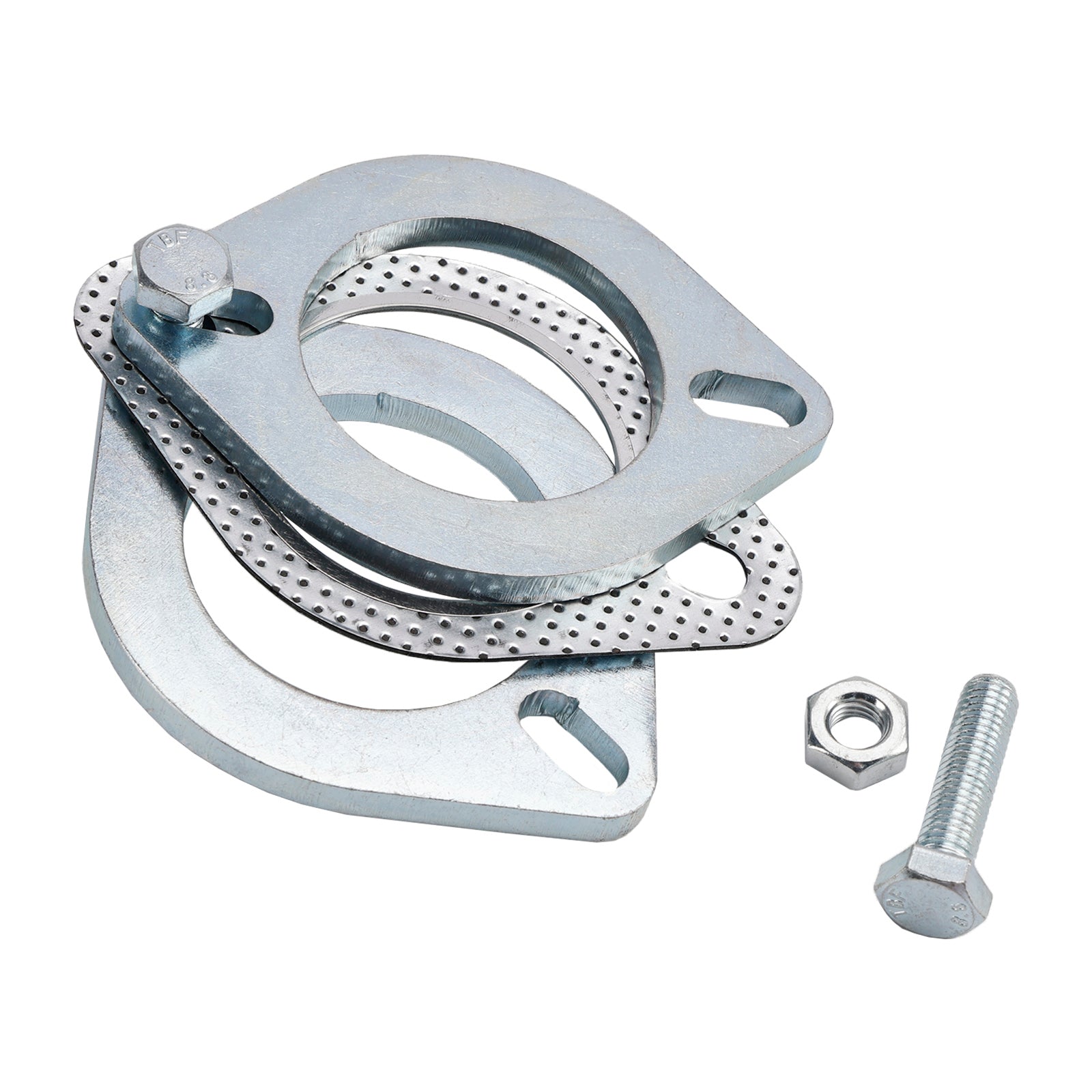2 brides en acier 2,5"" pouces 64 mm pour joint de réparation d'échappement de tuyau et boulons