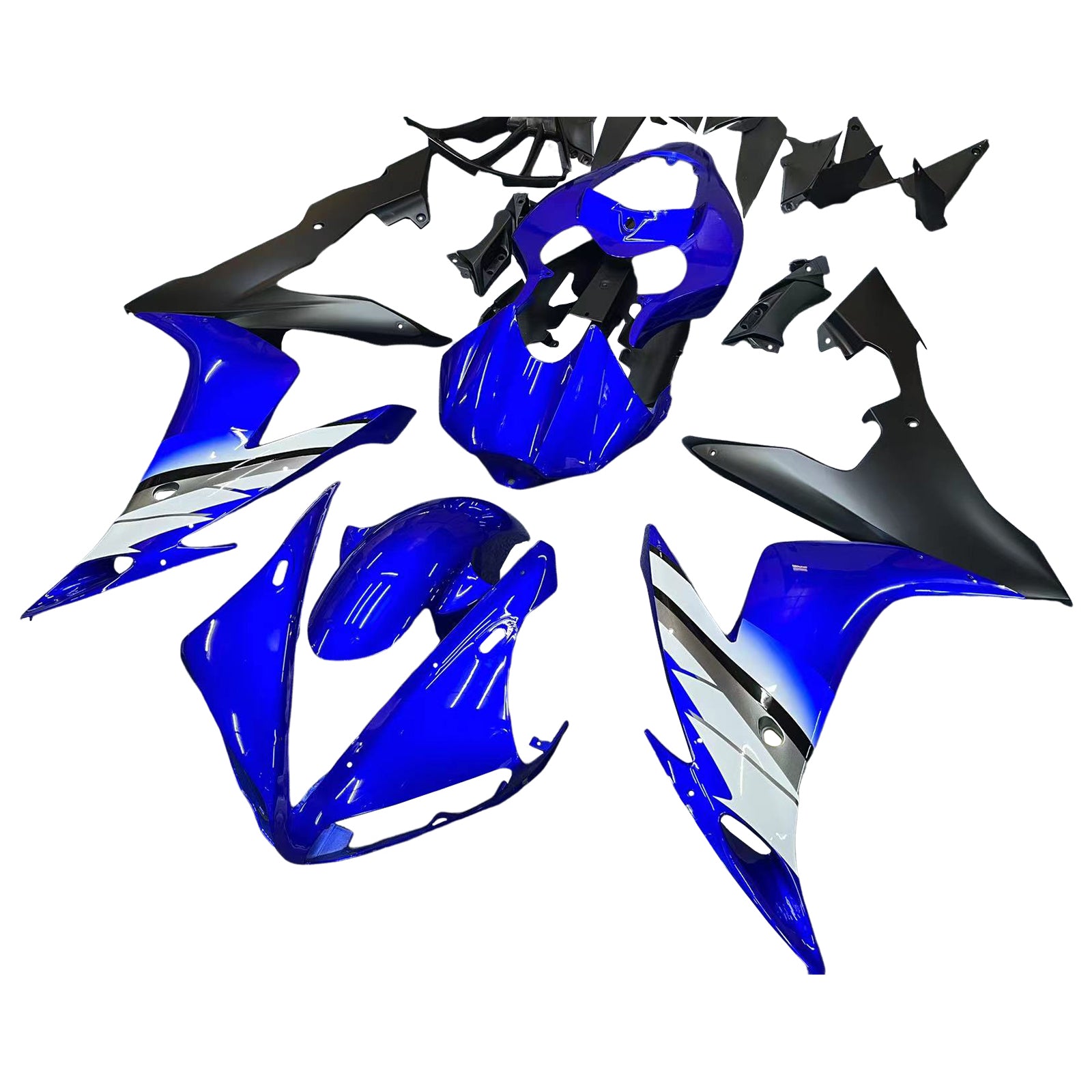 Kit de carénage en plastique ABS moulé par injection bleu et noir pour Yamaha YZF R1 2004-2006