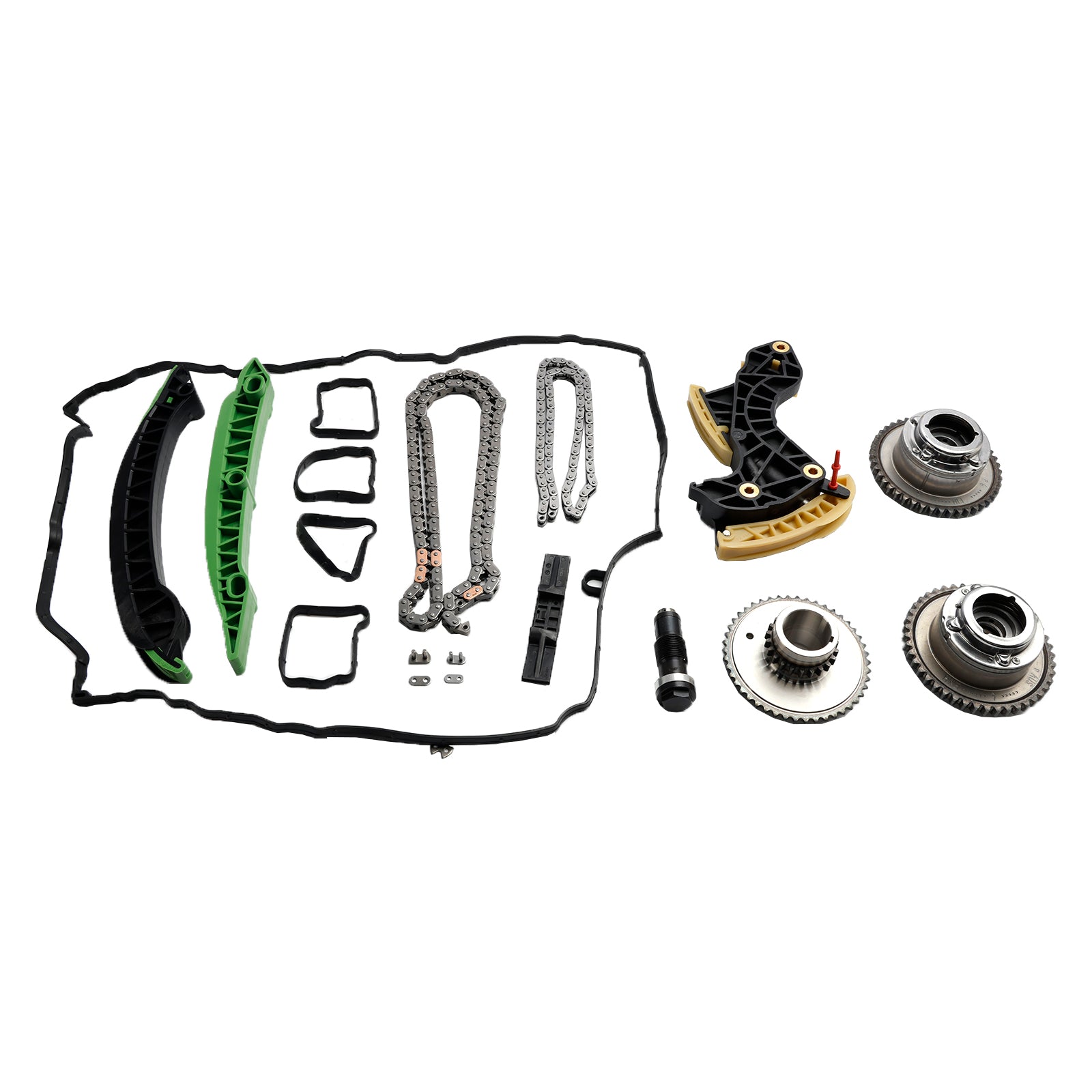 Zestaw łańcucha rozrządu z napinaczem i zębatkami wałka rozrządu do Mercedesa W204 W212 C250E250