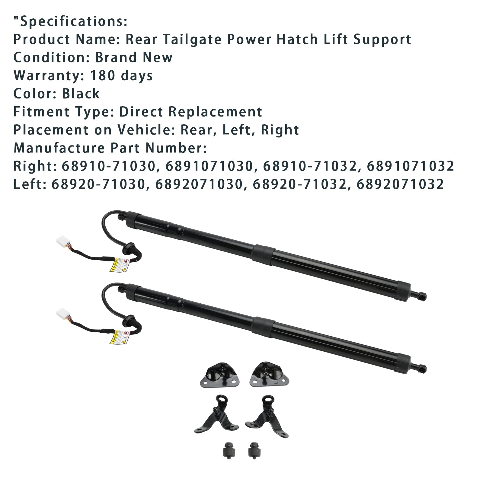 Toyota Fortuner 2015-2020 Elektryczny amortyzator gazowy tylnej klapy 6892071030 6891071032