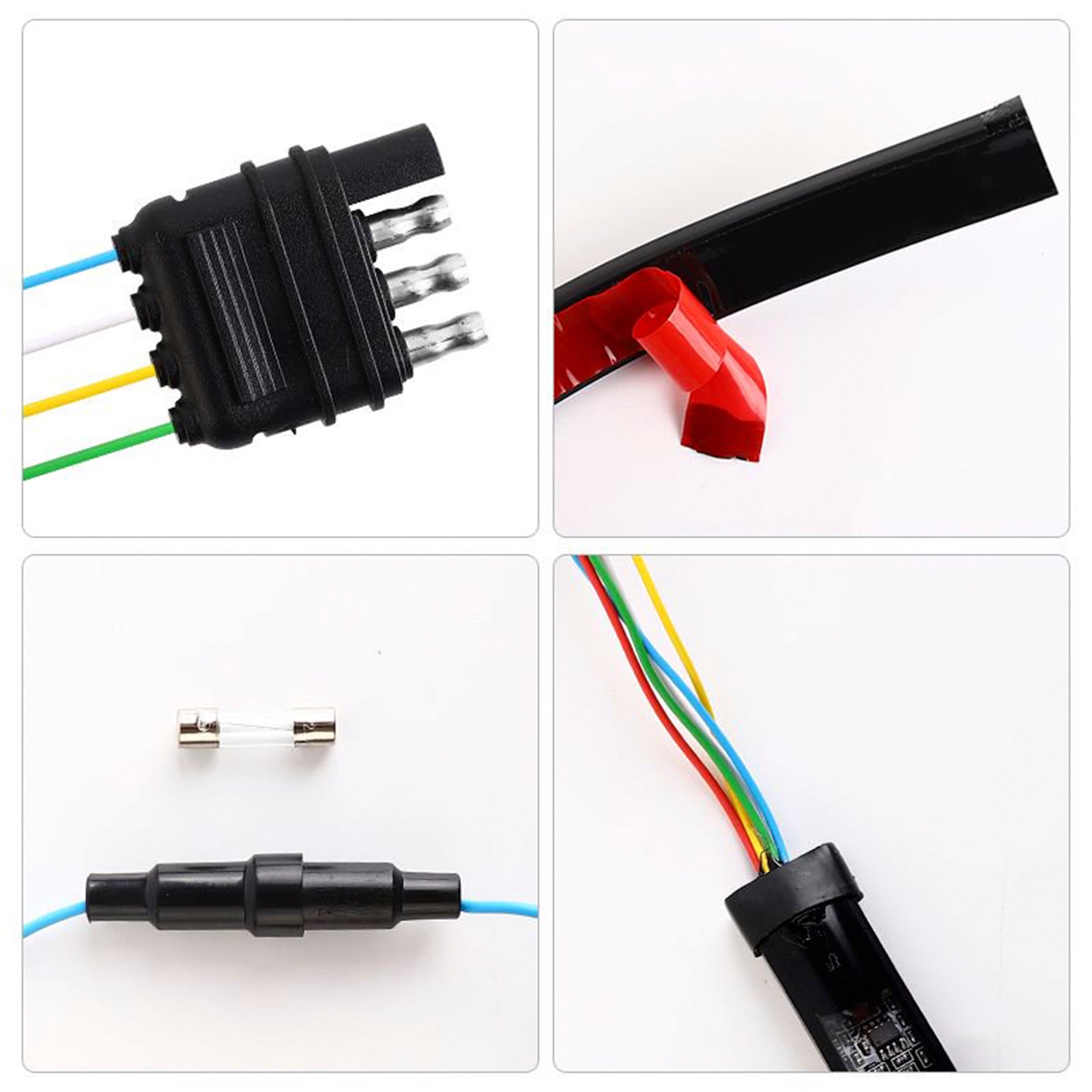 Franja de luz trasera LED para automóvil y camión, flasheo, flecha dinámica fluida, 1.5 metros