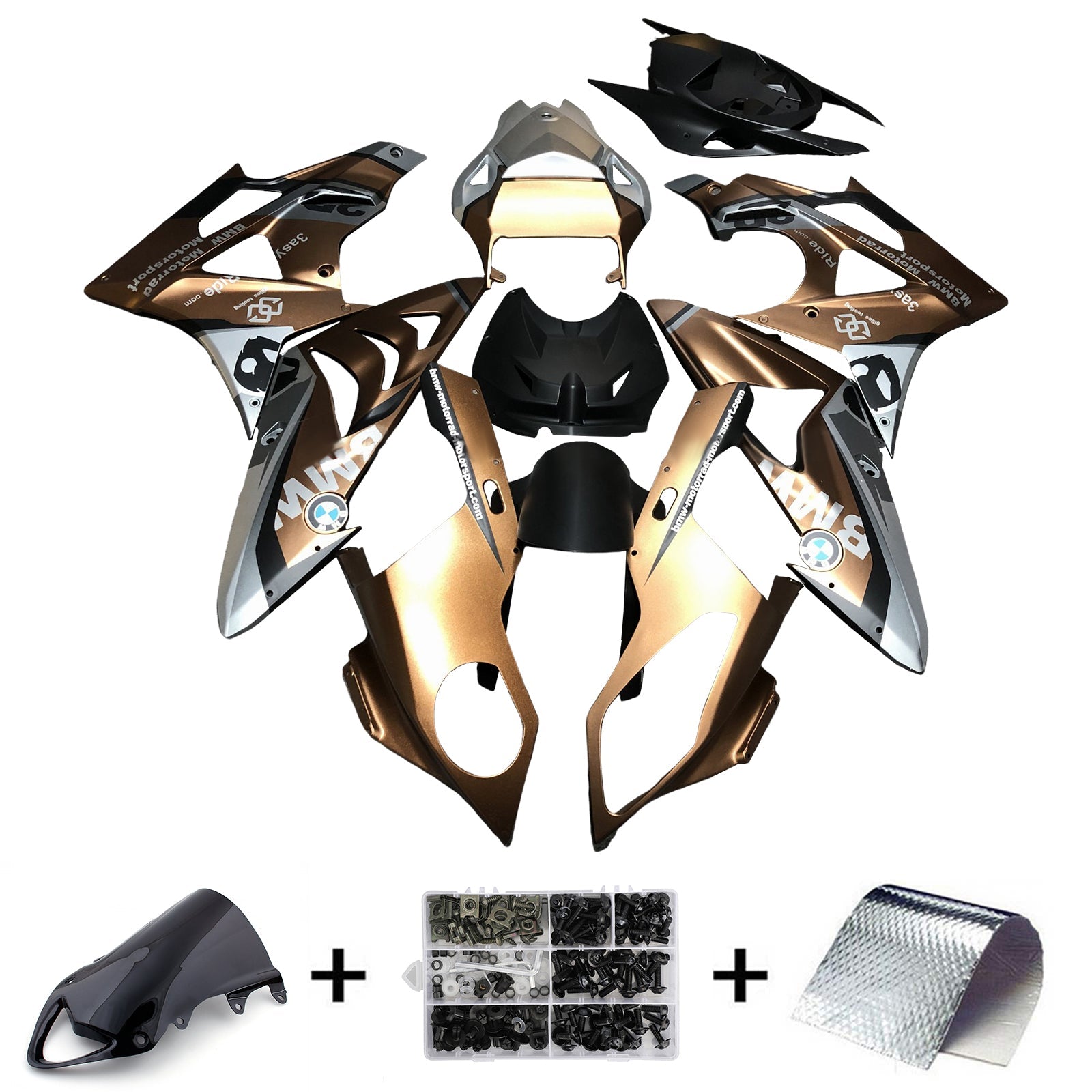 Kit de carénage d'injection pour BMW S1000RR 2009-2014 Carrosserie Plastique ABS