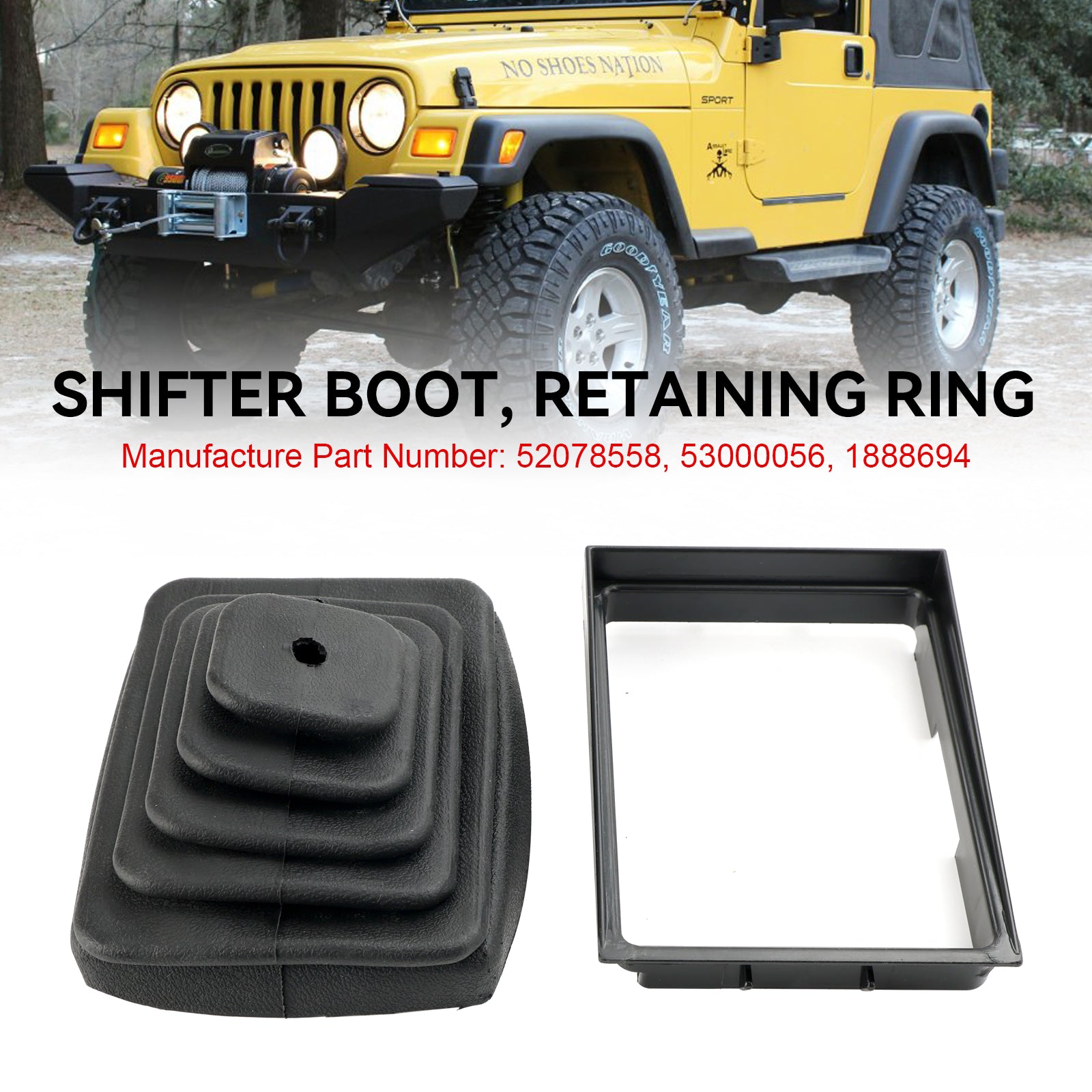 Shifter Boot Retainer Bezel Ring Manual Trans voor Jeep Wrangler TJ 1997-2004