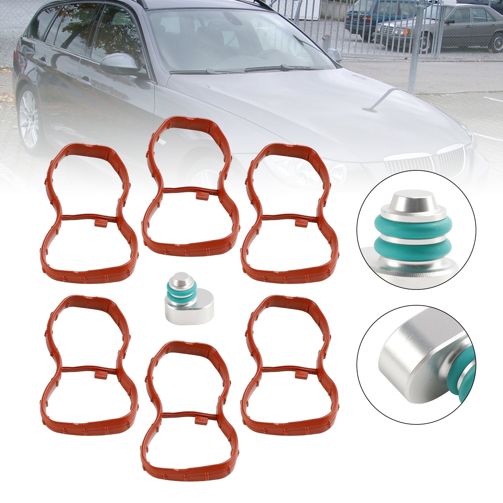 Junta del colector de admisión de 6 uds 1167807480 para BMW E90-93 F10 F11 F07 X5 X6 N57