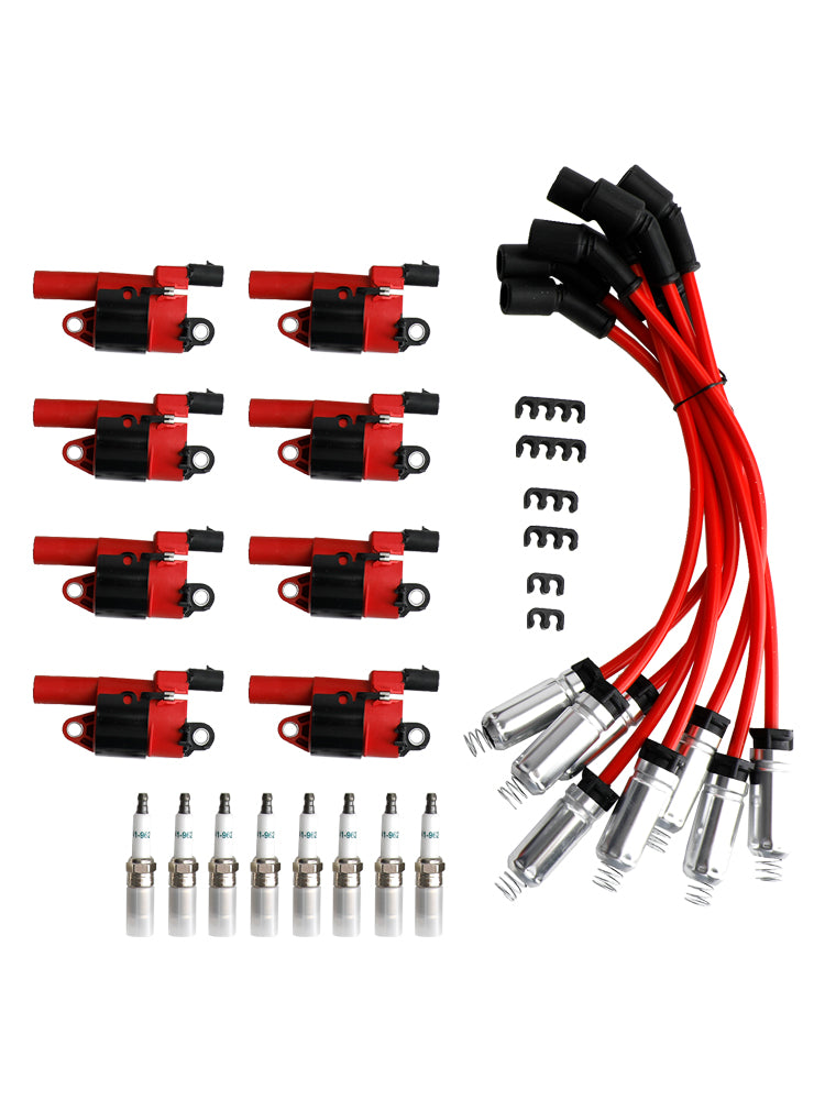 Cewka zapłonowa + świeca zapłonowa + przewody świecy zapłonowej dla 2009 - 2012 Chevrolet Colorado v8 5.3l UF414 CUF414 12573190 GN10165