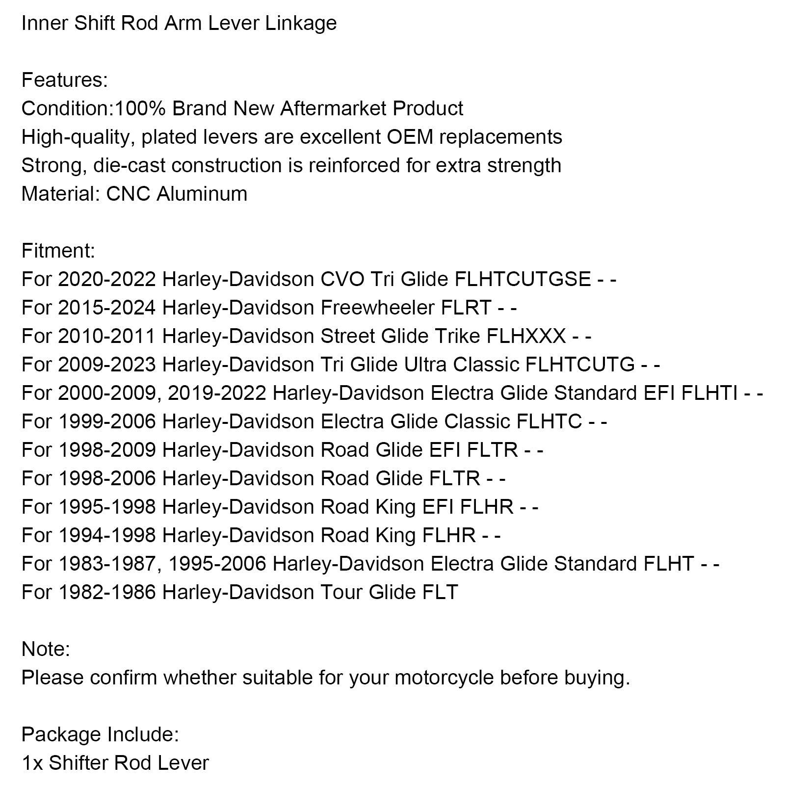 Palanca de cambio de velocidad interior 1602-0868 para la carretera King FLH FLT FLRT 84-19