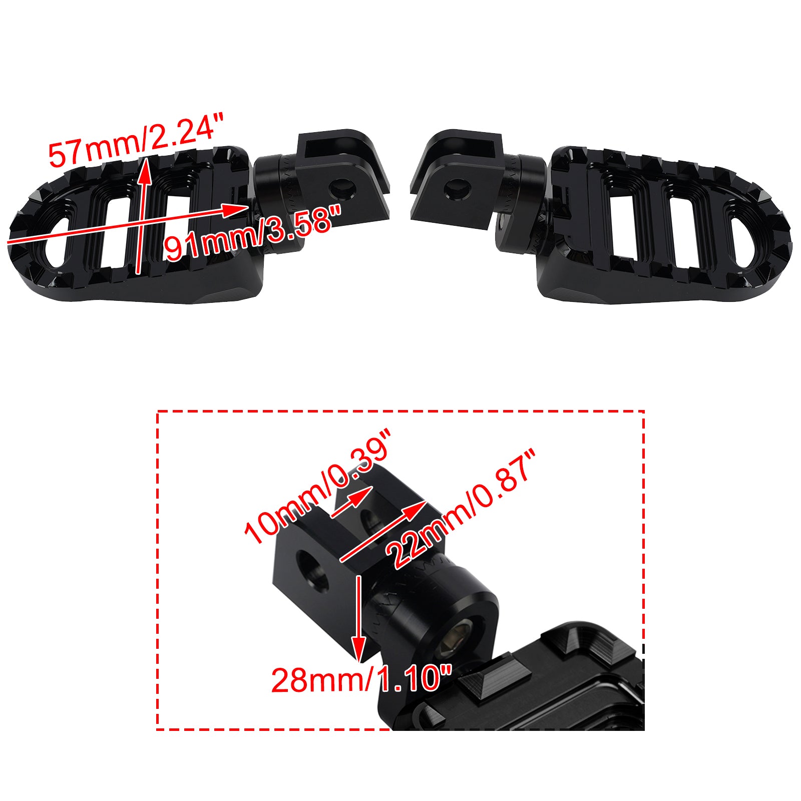 Avant Repose-pieds pour Suzuki Boulevard M90 2009-2015 Noir