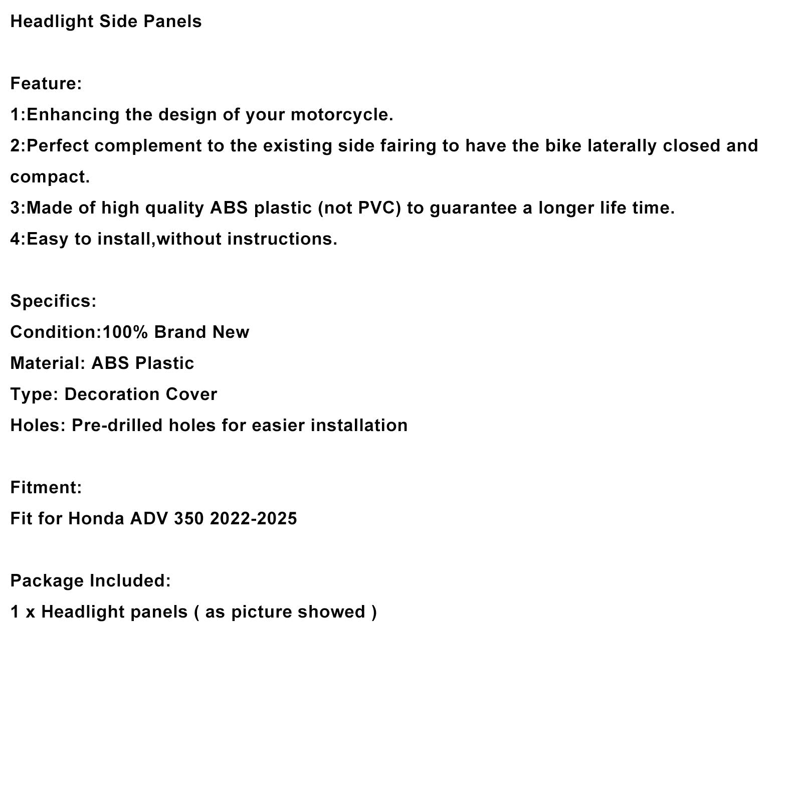 Carenatura laterale faro per Honda ADV 350 (2022-2025)