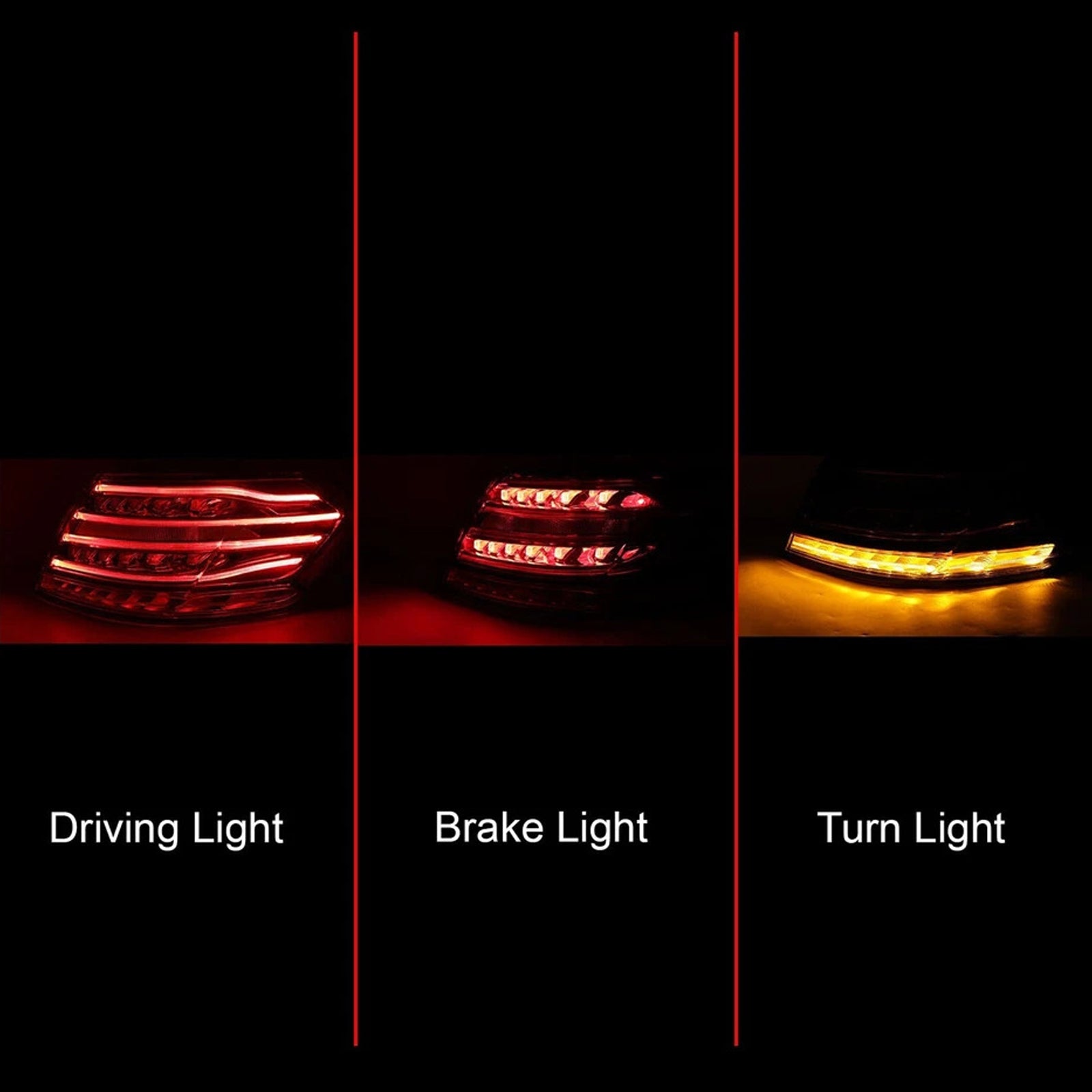 Rechter buitenste LED-achterlicht (met remlicht) voor Mercedes-Benz E-Klasse W212 Gerestaureerde sedan (2013-2015) : referenties 2129060203, 2129060857 en 2129060803