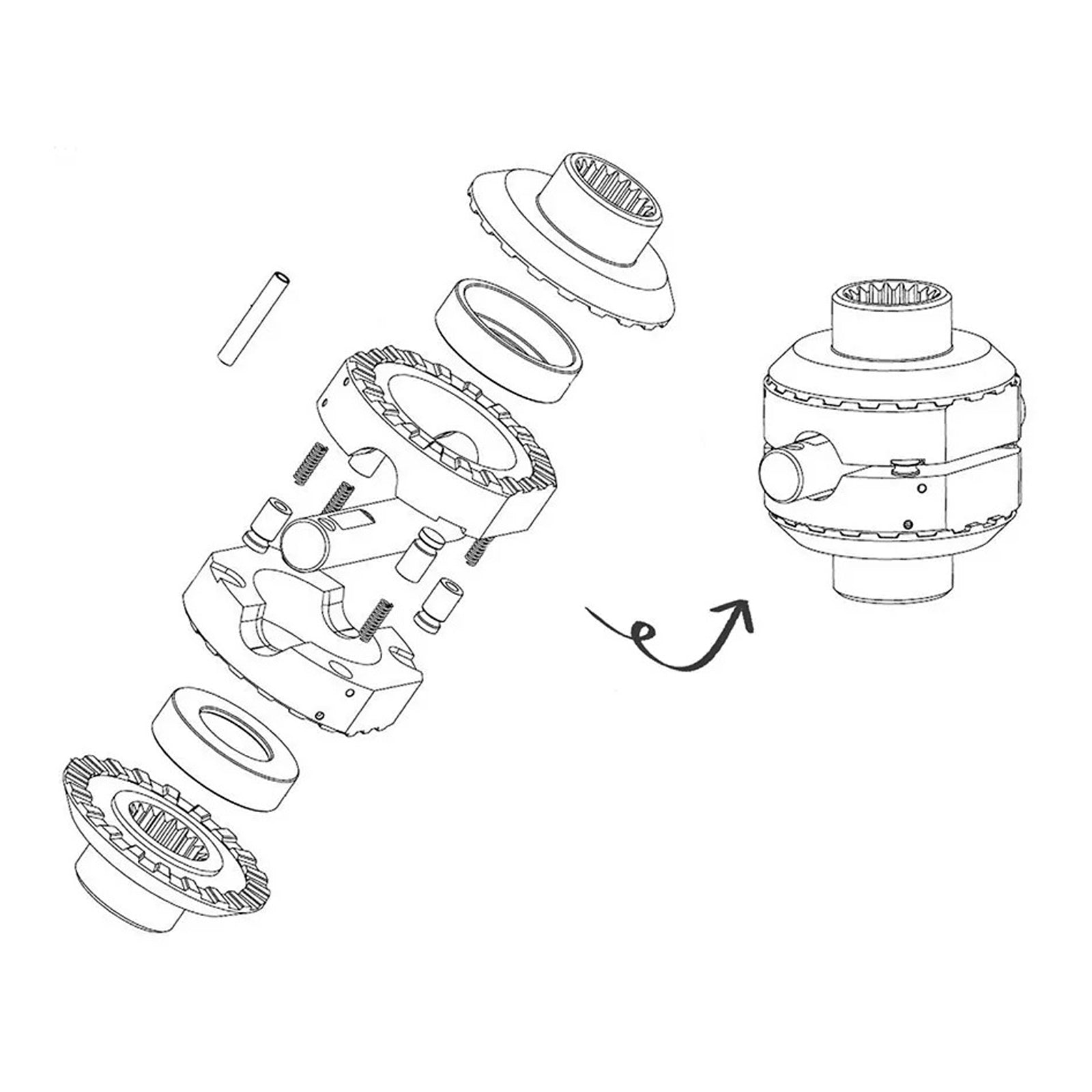 Dana Differential estäminen 30 koiraa, 27 uraa, Jeep CJ7 1976-1986 SLD3027
