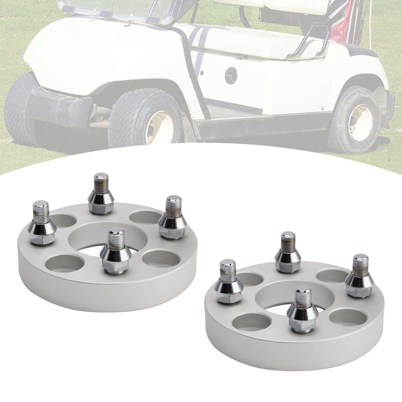 Kit d'entretoises de roue de 1 pouce, écrous de roue argentés pour voiturettes de golf Yamaha, Club Car et Ezgo