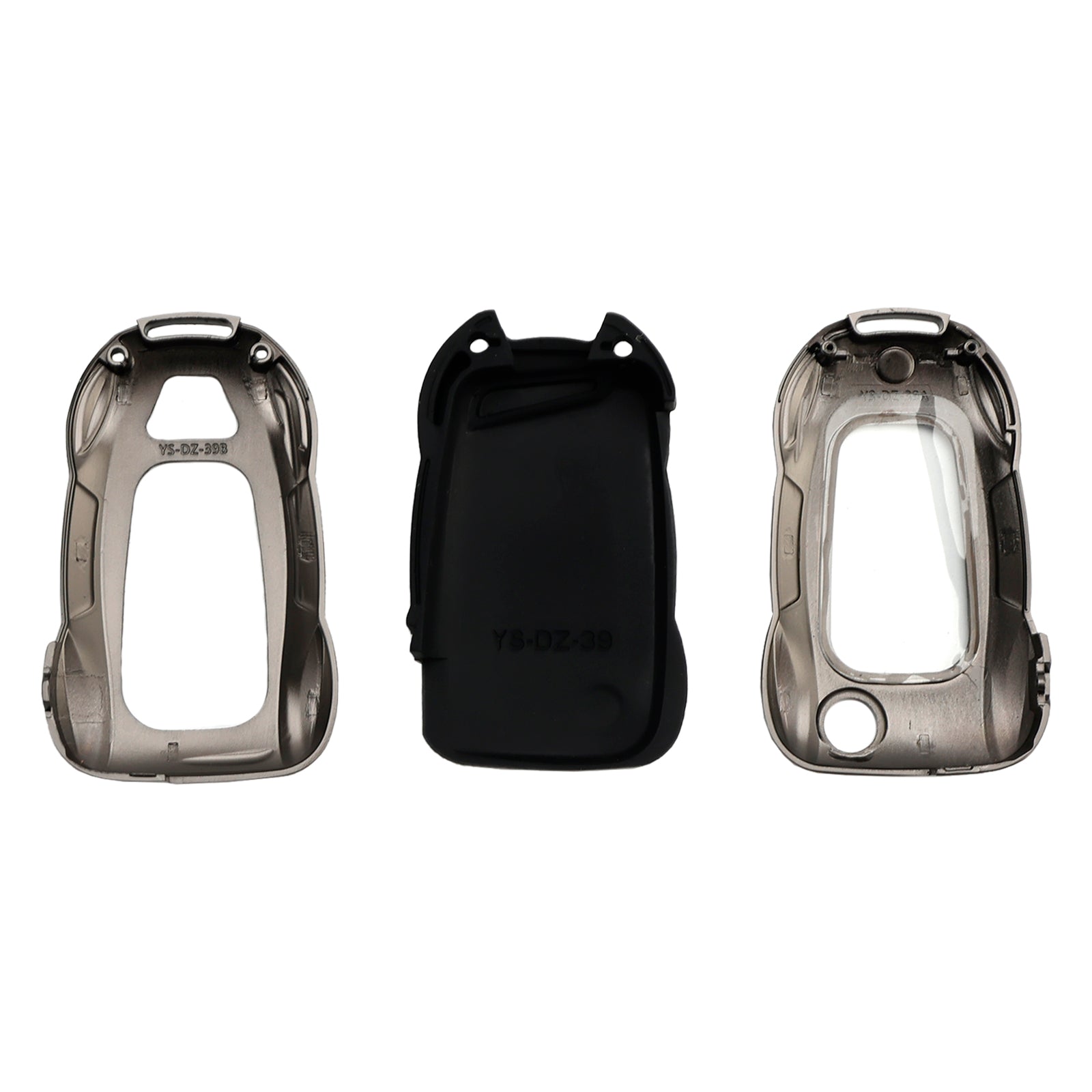 Funda para llaves de coche de piel gris y zinc para VW Polo Skoda, aleación de zinc y protección para llaves de coche.