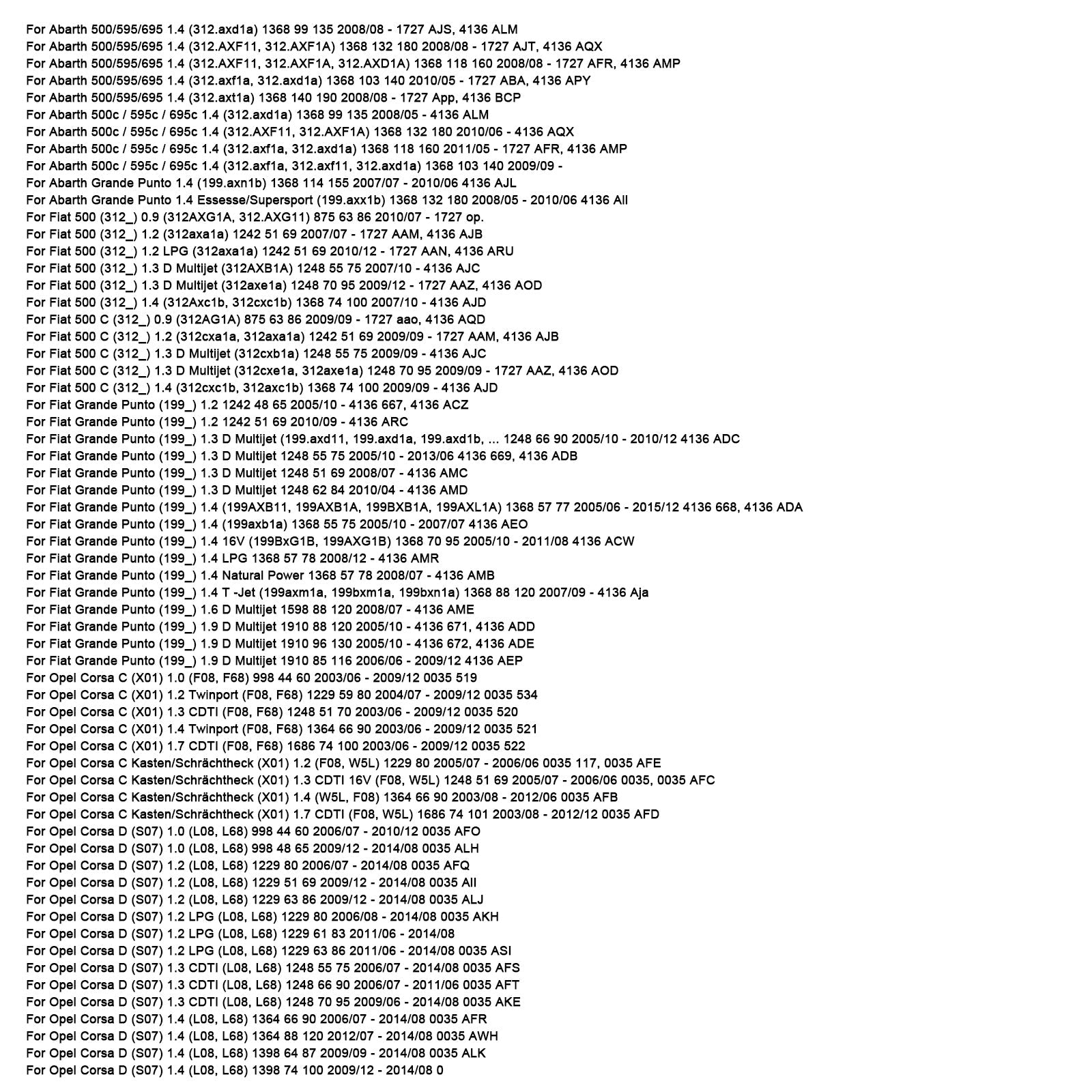 Senzor d'krmilni kot za Fiat 500 Grande Punto Opel Corsa CD X01 S07