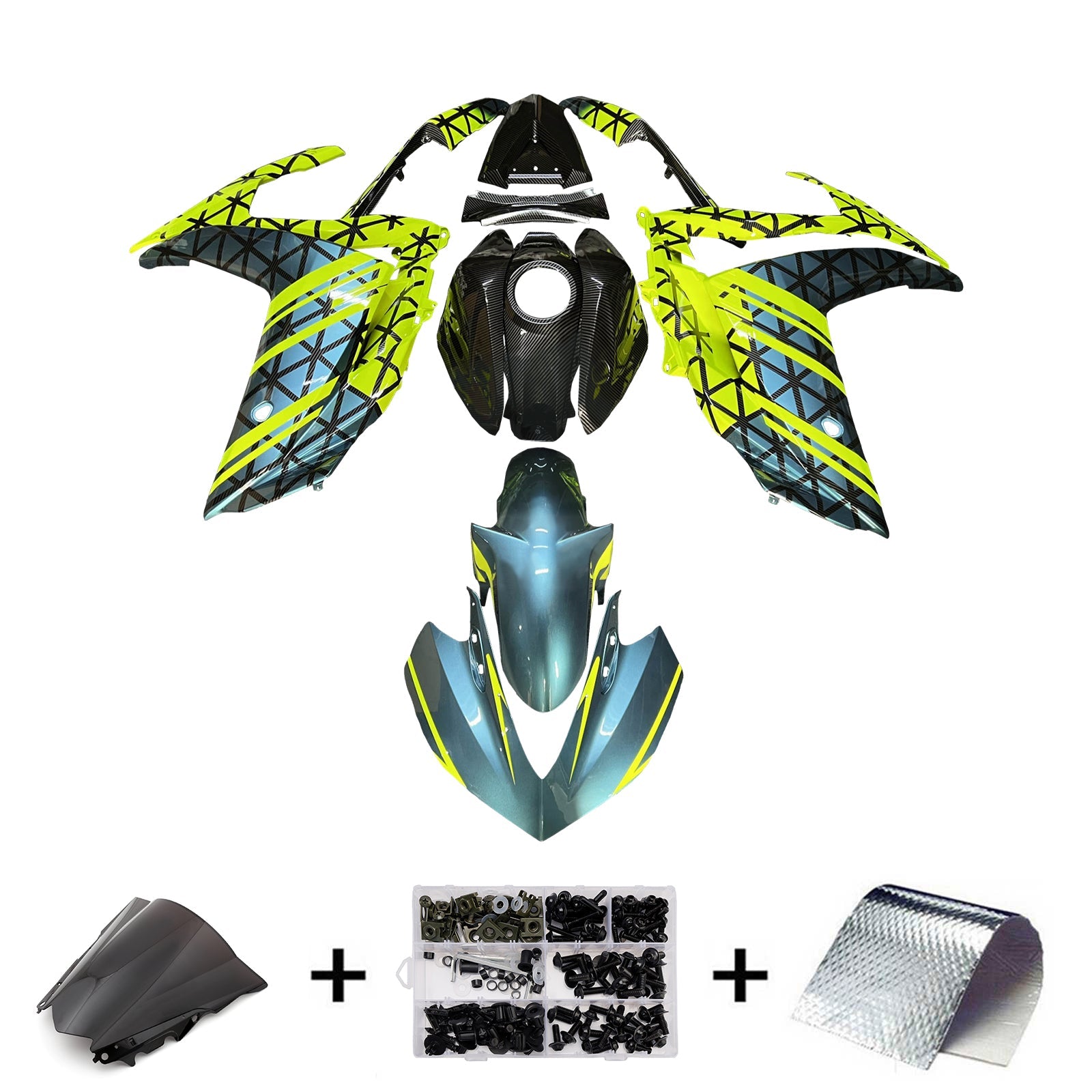 Kit de carénage injecté ABS pour Yamaha YZF-R3 2014-2018 et R25 2015-2017