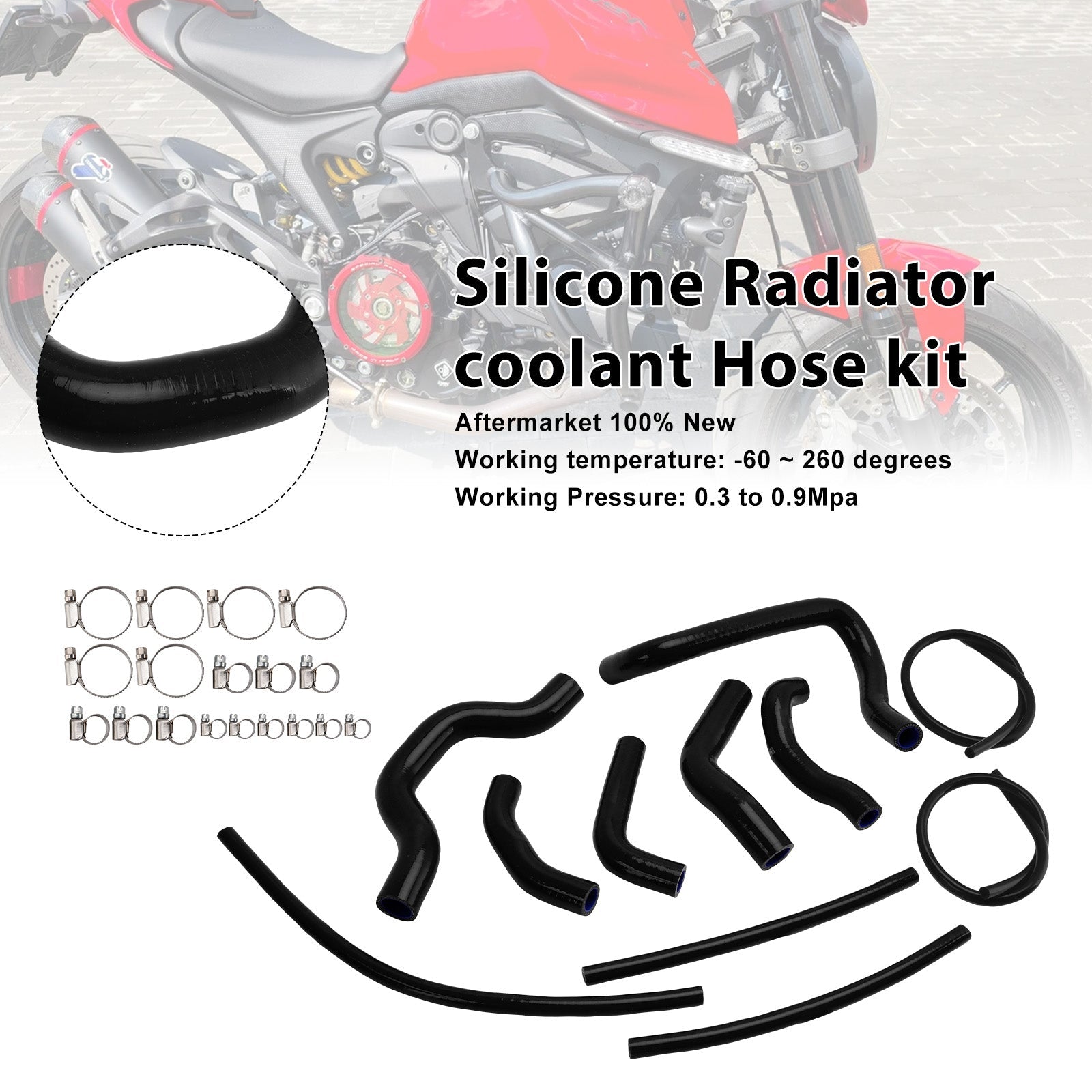 Durite de refroidissement en silicone pour radiateur Ducati Monster 937 (2021-2025)