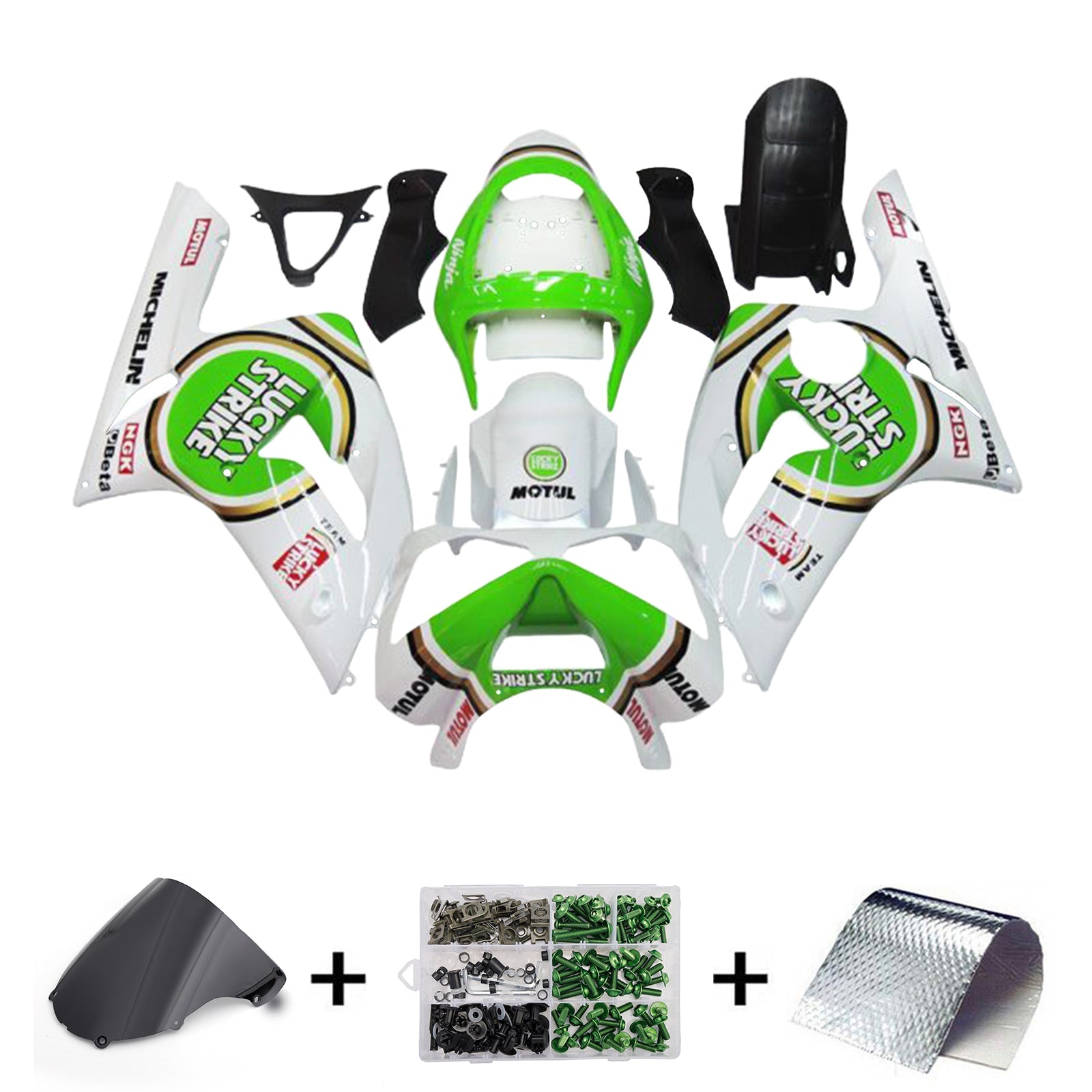 Kit di carenatura a iniezione, corpo in plastica ABS per Kawasaki ZX6R 636 2003-2004