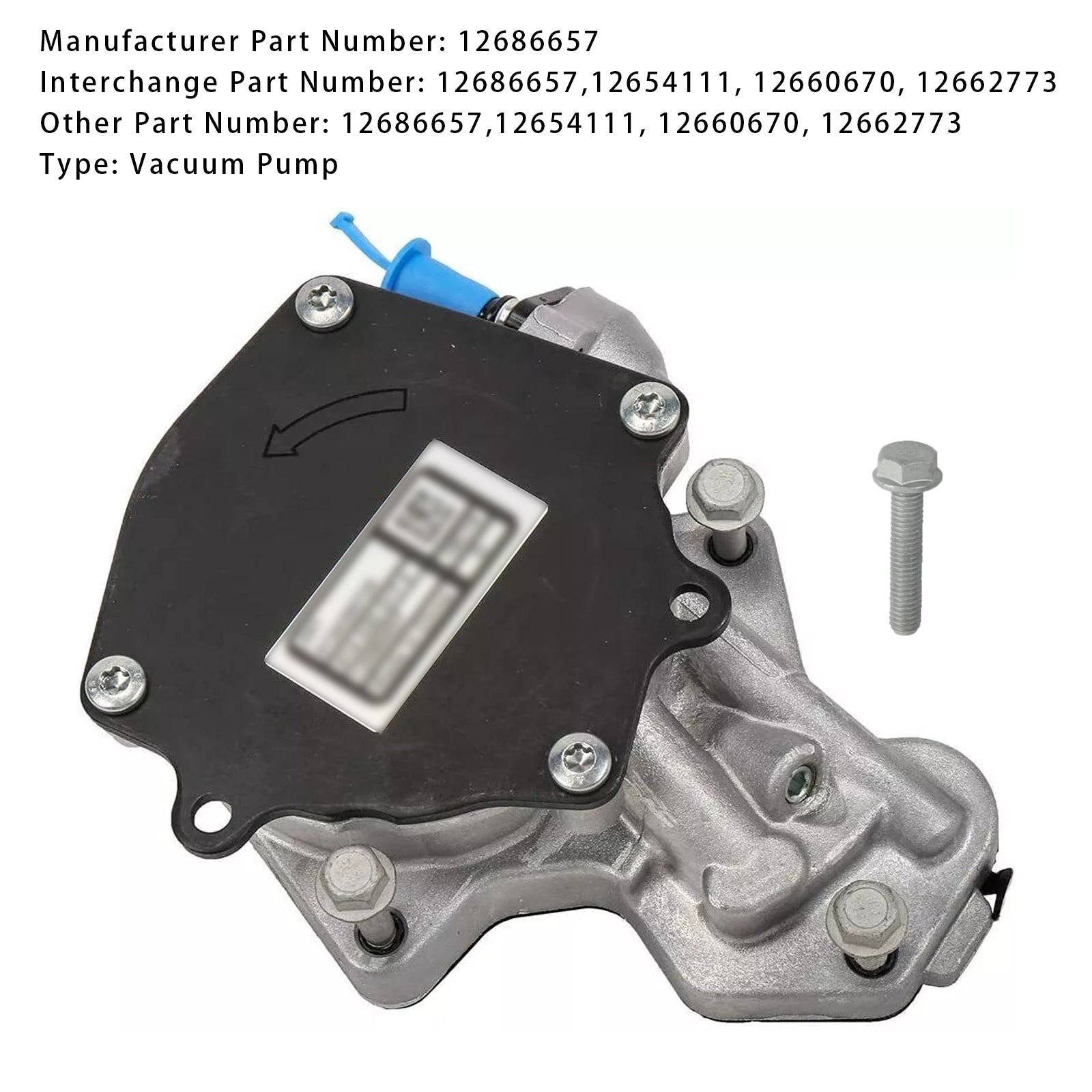 Bomba de vacío 12686657 para Buick Cadillac Chevy GMC 4 Cilindro 2.0 L 2.5 L