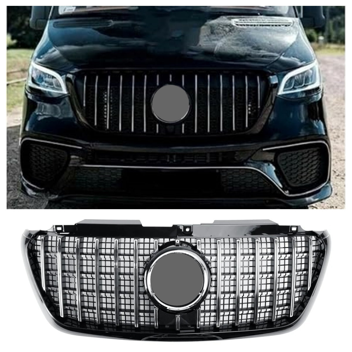 Grille de calandre de pare-chocs avant de style Mercedes Sprinter W907 W910 GT 2019