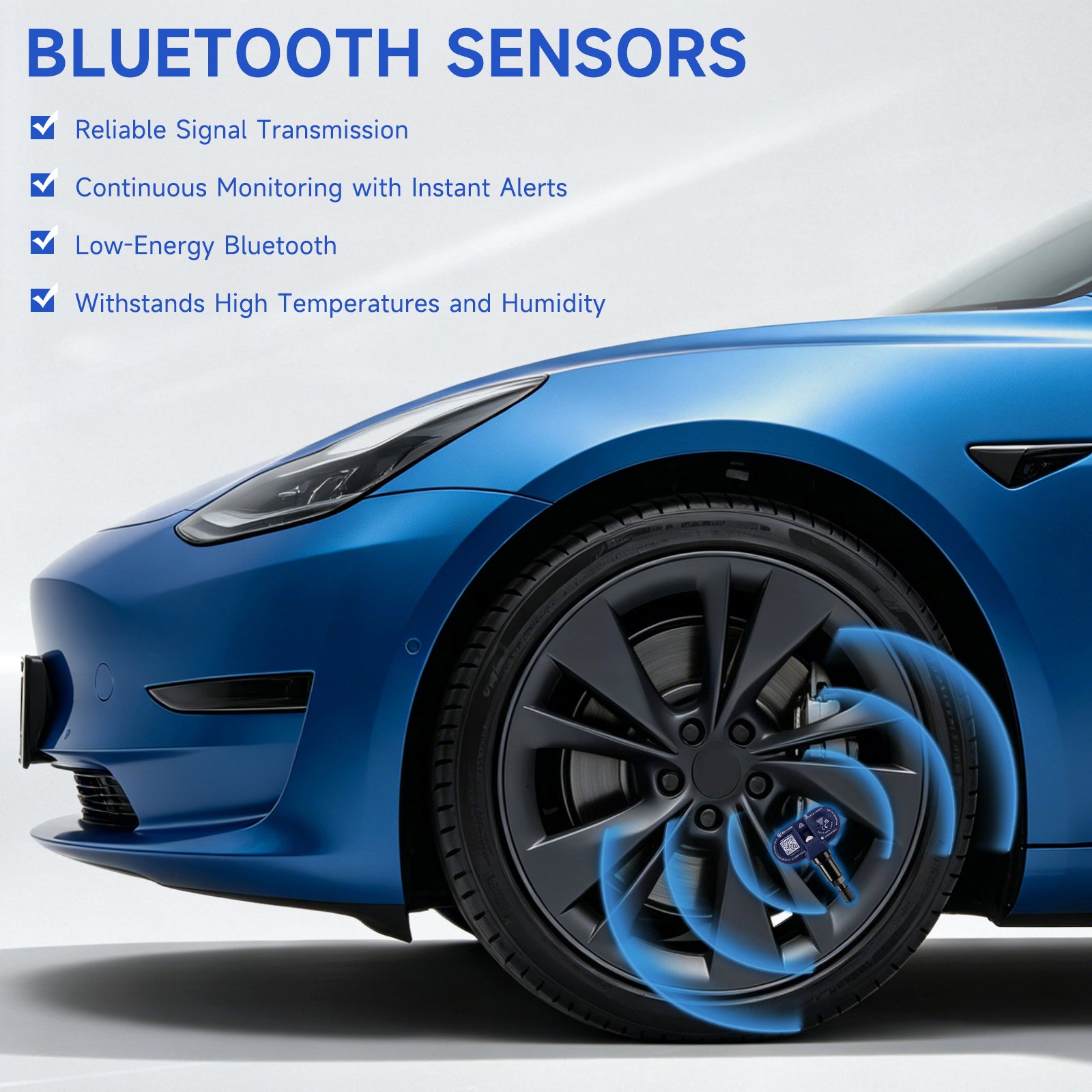 TPMS Bluetooth 4-delige bandendruksensor voor TesLA Model 3/S/X/Y 2021-2024