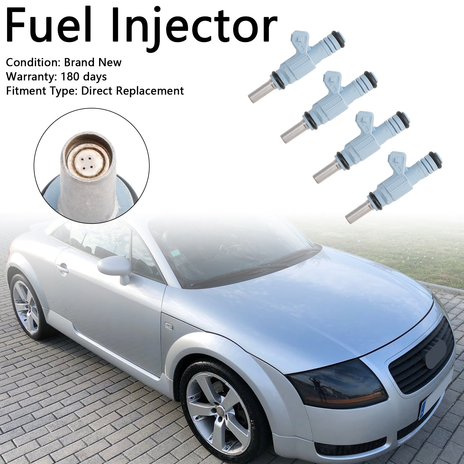 Iniettore di carburante a 4 pezzi 0280155892 per Audi TT Quattro 1.5 L 2000-2002 0280155893