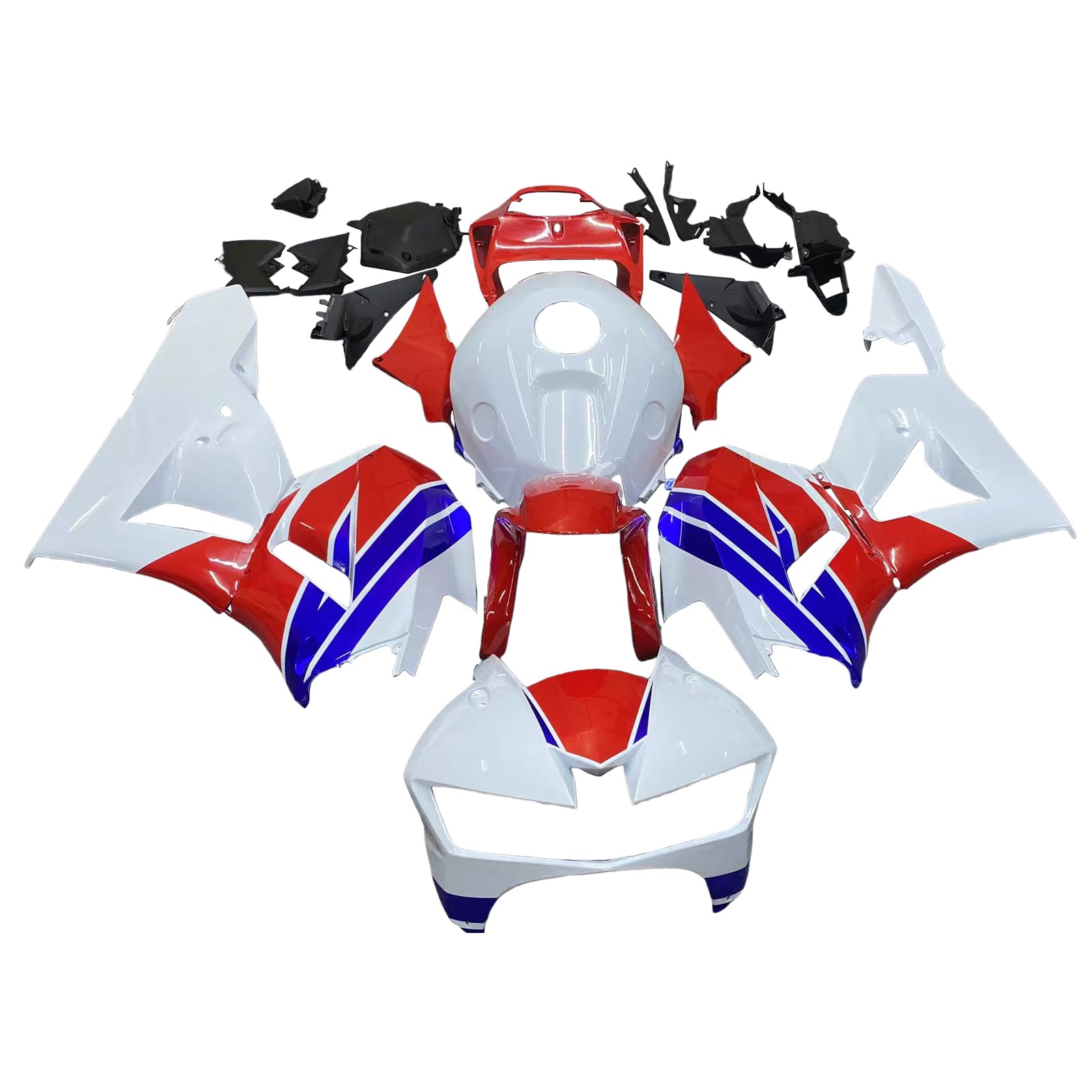 Kit de carénage en plastique ABS pour Honda CBR600RR 2013-2020 White Blue