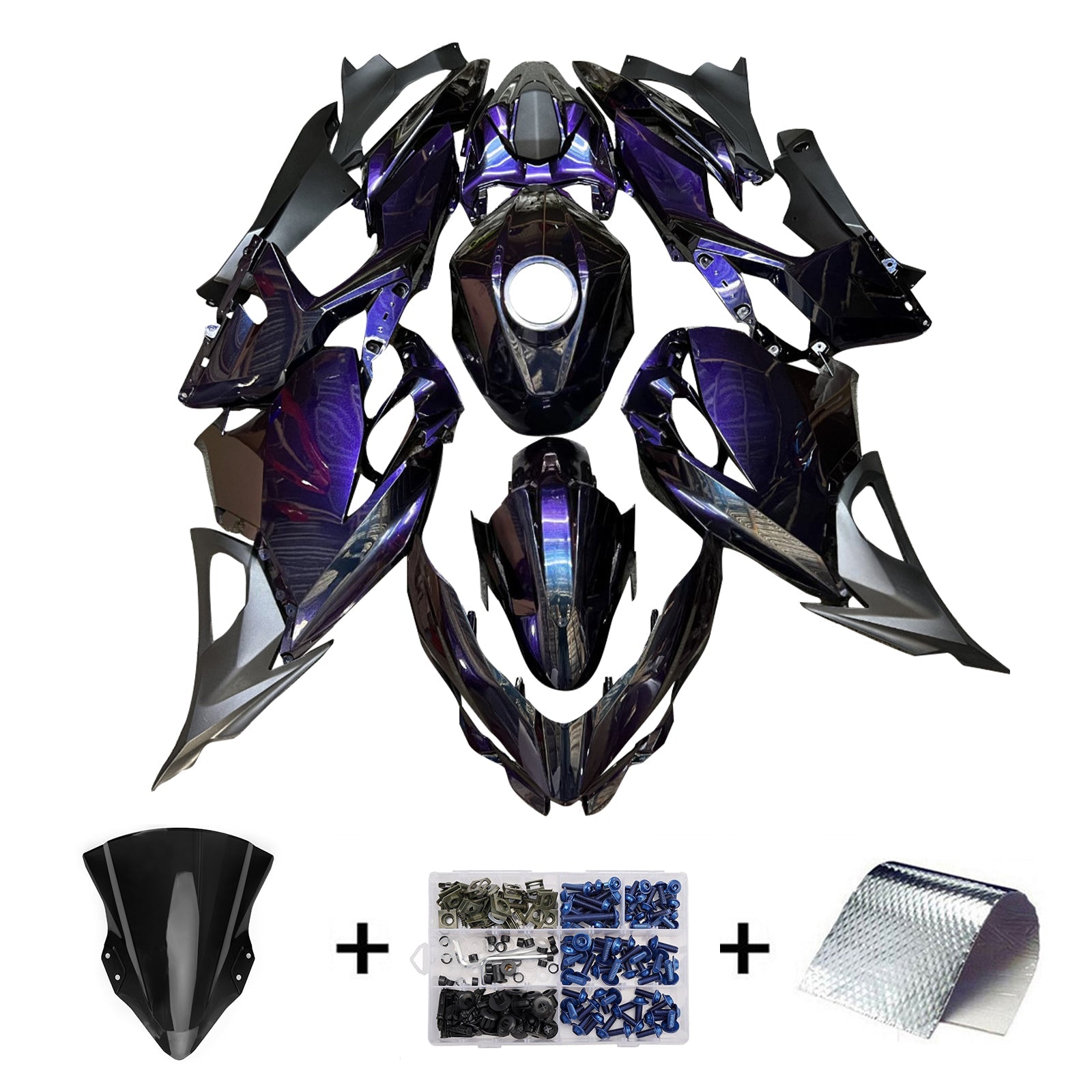 Kit di carenatura a iniezione, carrozzeria in plastica ABS per Kawasaki EX400 Ninja400 2018-2024