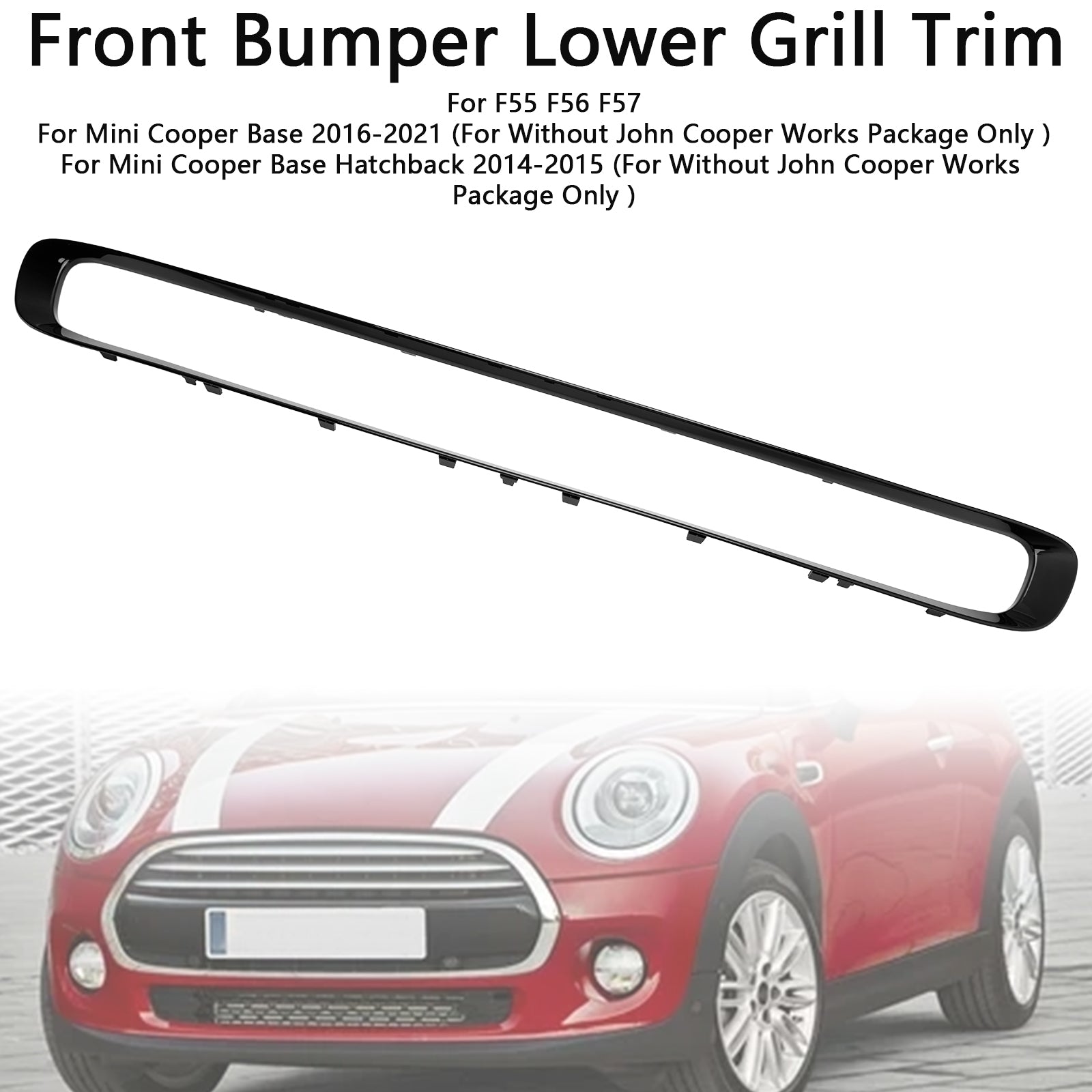 Embellecedor de rejilla inferior del parachoques delantero básico Mini Cooper 2016-2021 51117355238 MC1044103