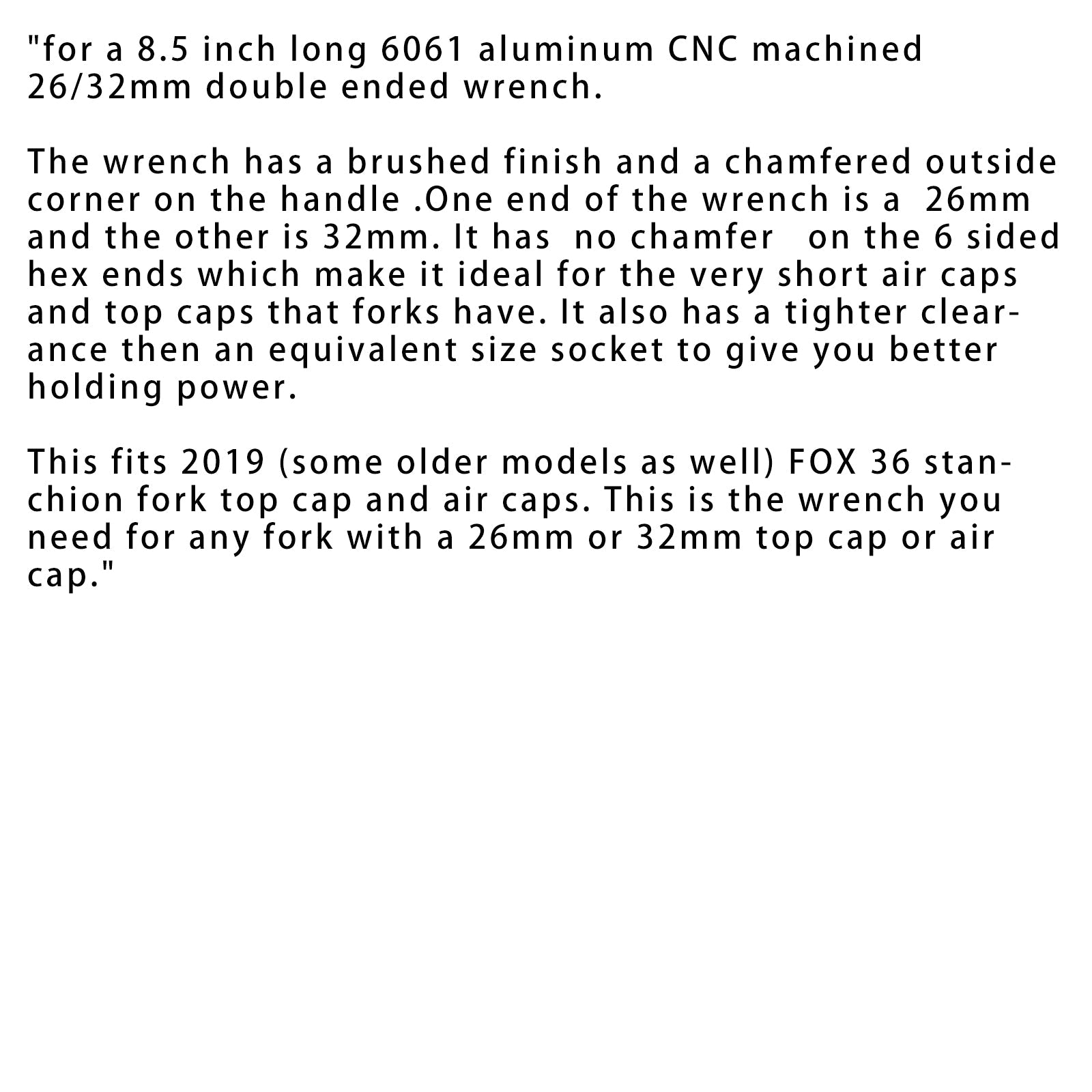 Chiave dello strumento 36-26 mm/32 mm per Fox 2019 36 --- Cap-Slate Upper/Air Air