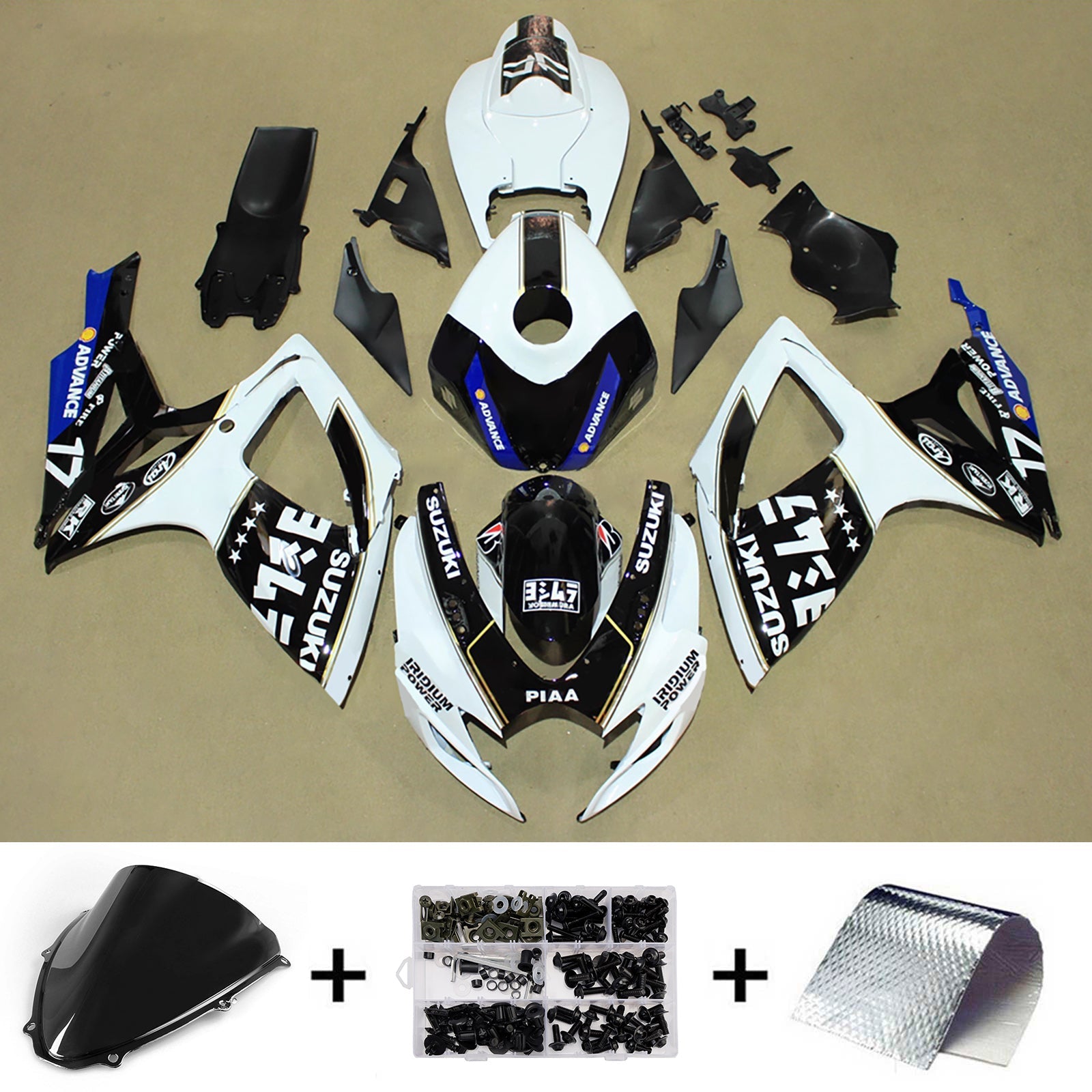 Kit de carénage injecté en plastique ABS pour Suzuki GSXR 600/750 2006-2007 K6