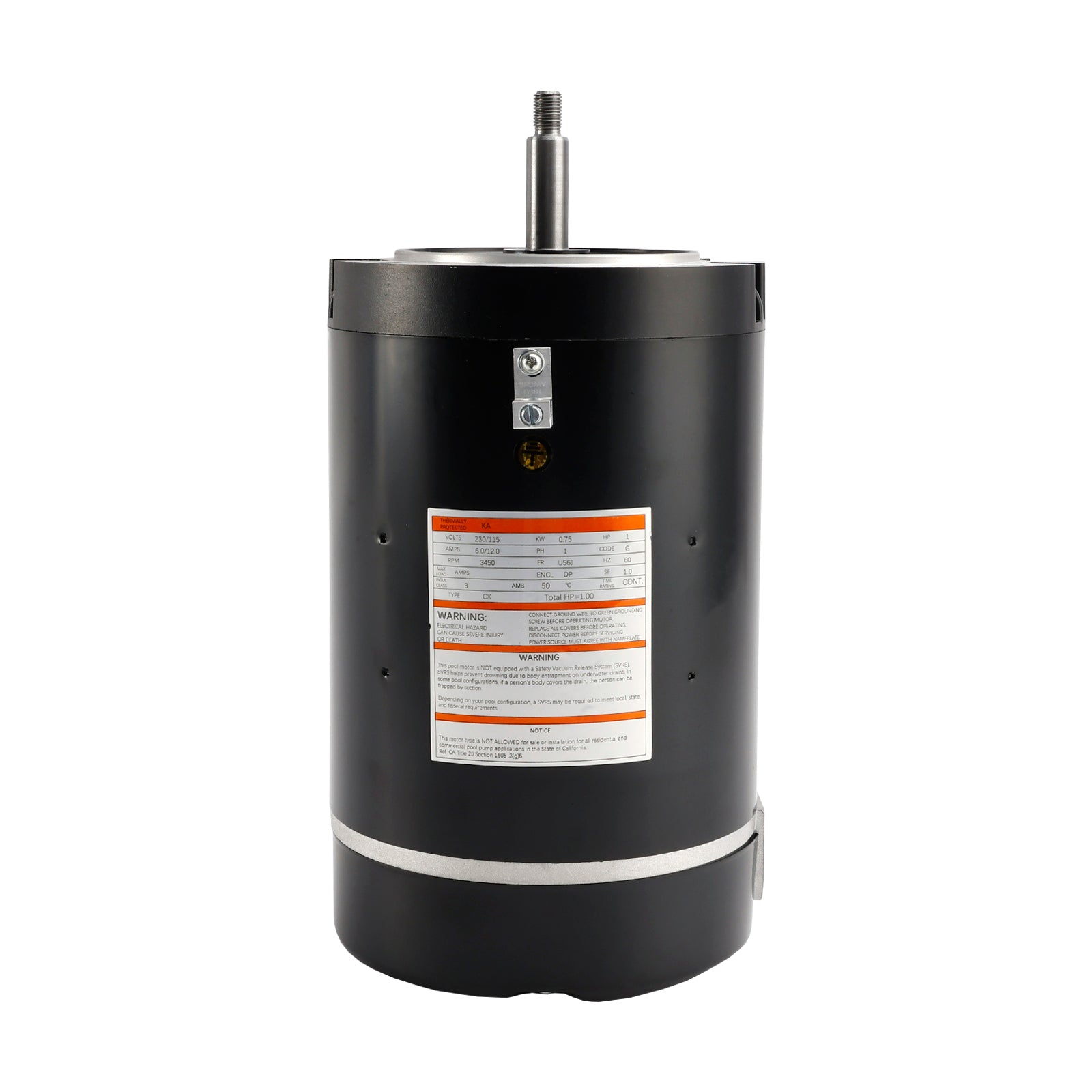 B228SE 1 Motor de piscina CV, 3 450 rpm, 1 velocidad, 230/115 V, 6/12 A