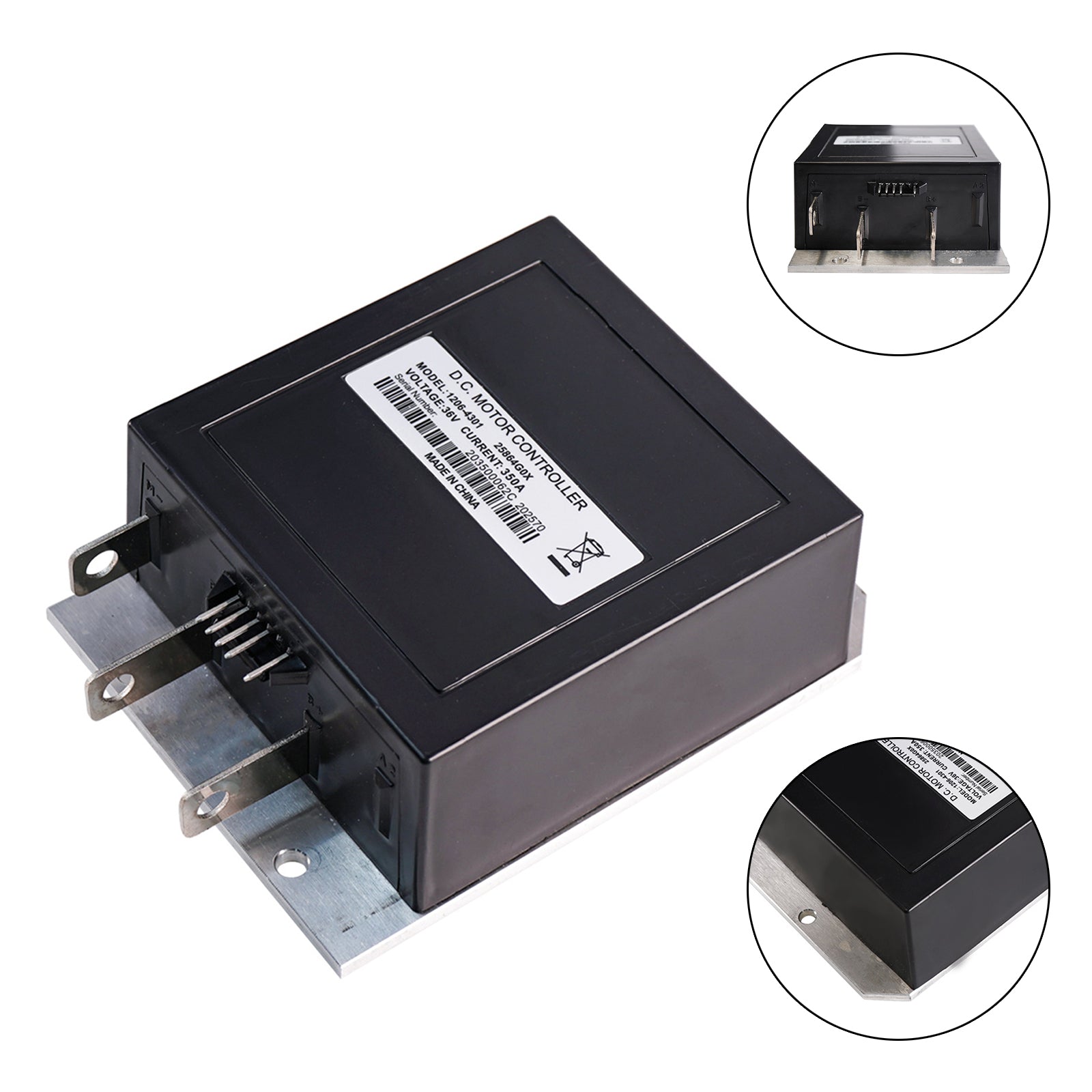 Contrôleur de vitesse 48 V 325 A 5 kΩ - 0 Ω compatible avec les voiturettes de golf Club Car DS (modèles 1996 et suivants) - Référence : 1204-410
