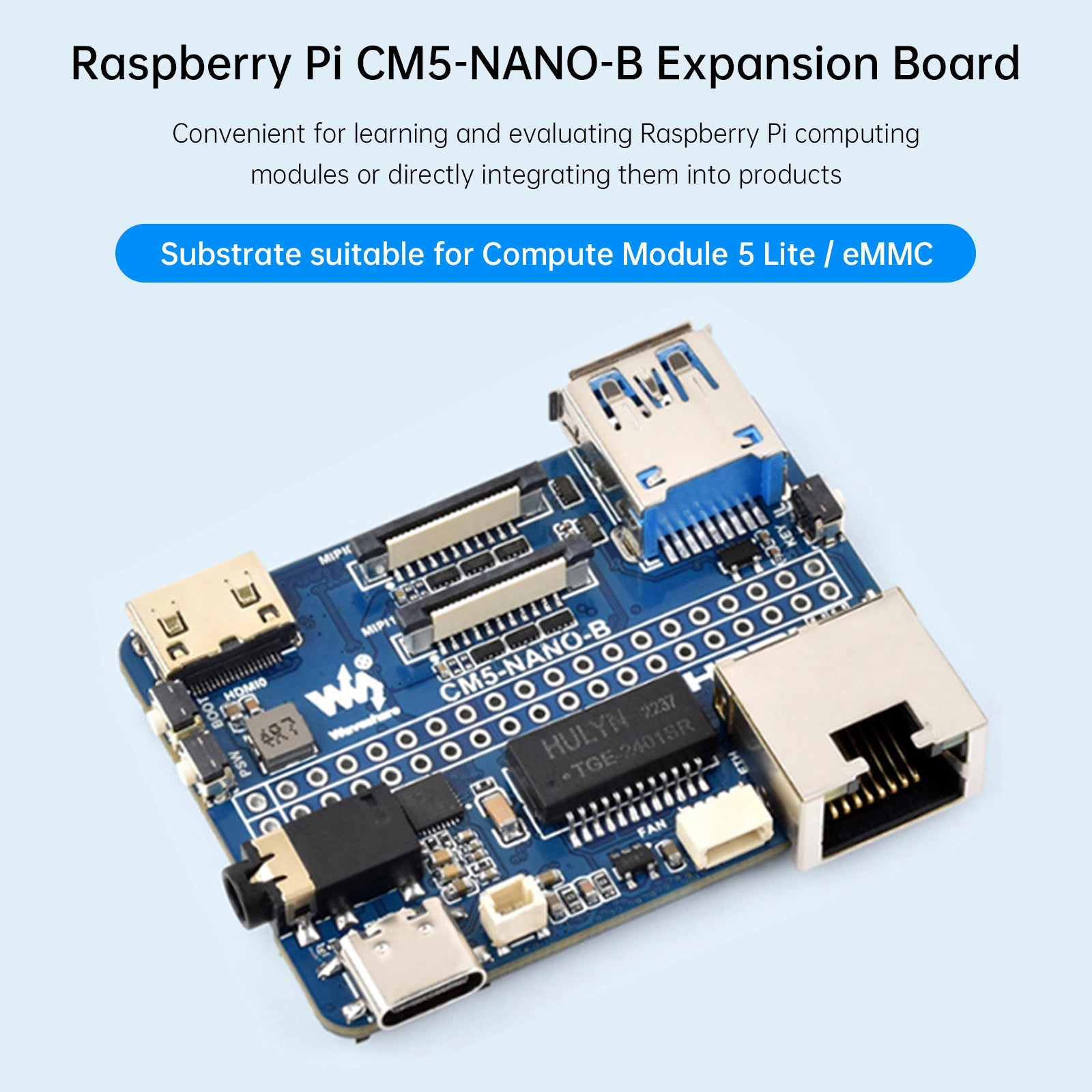 Raspberry CM5 računalniški modul, kartica'IO Osnovna plošča 5 NANO tip A tip B razširitev
