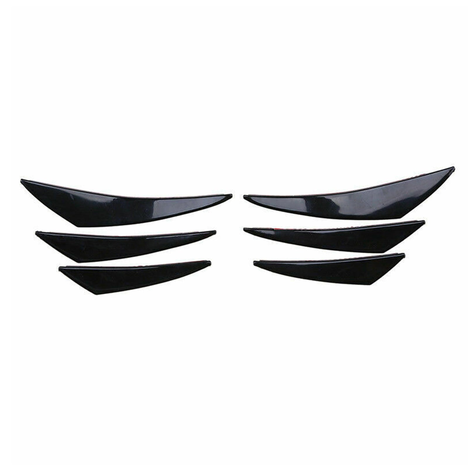 6pcs Universal Gloss Black Car/Auto Front Front Bands Fins spojlerje rake Résit