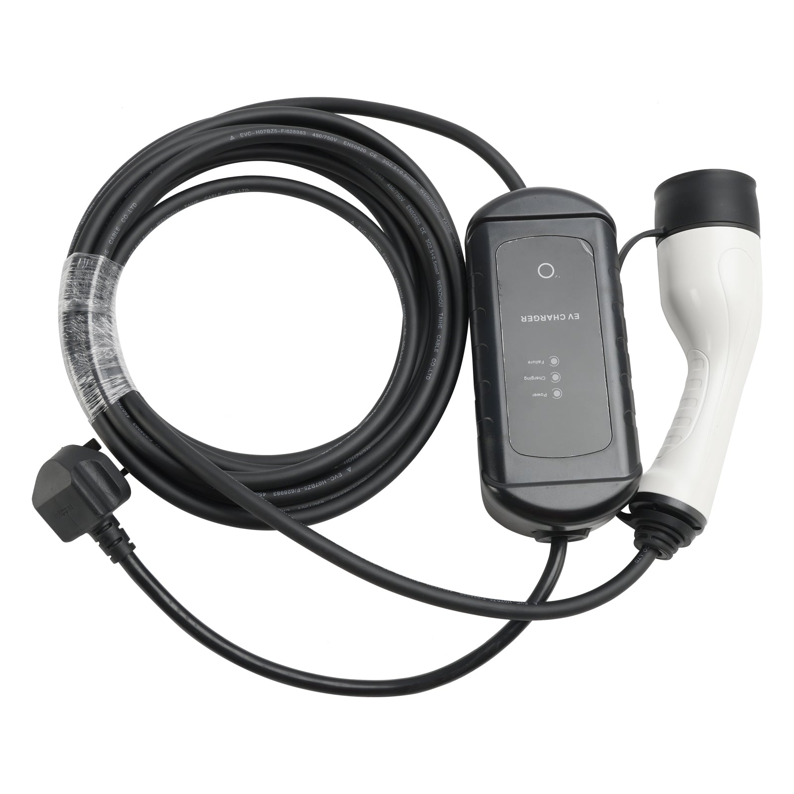 Przenośna ładowarka EV typu 2, kabel o długości 8 metrów, 3-pinowa wtyczka brytyjska, 10 A
