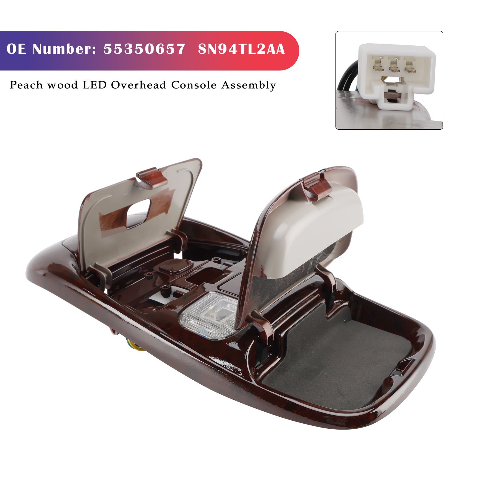 Voorpavilionconsole met LED-vissenhout voor Dodge Ram 1500 2500 3500 98-02