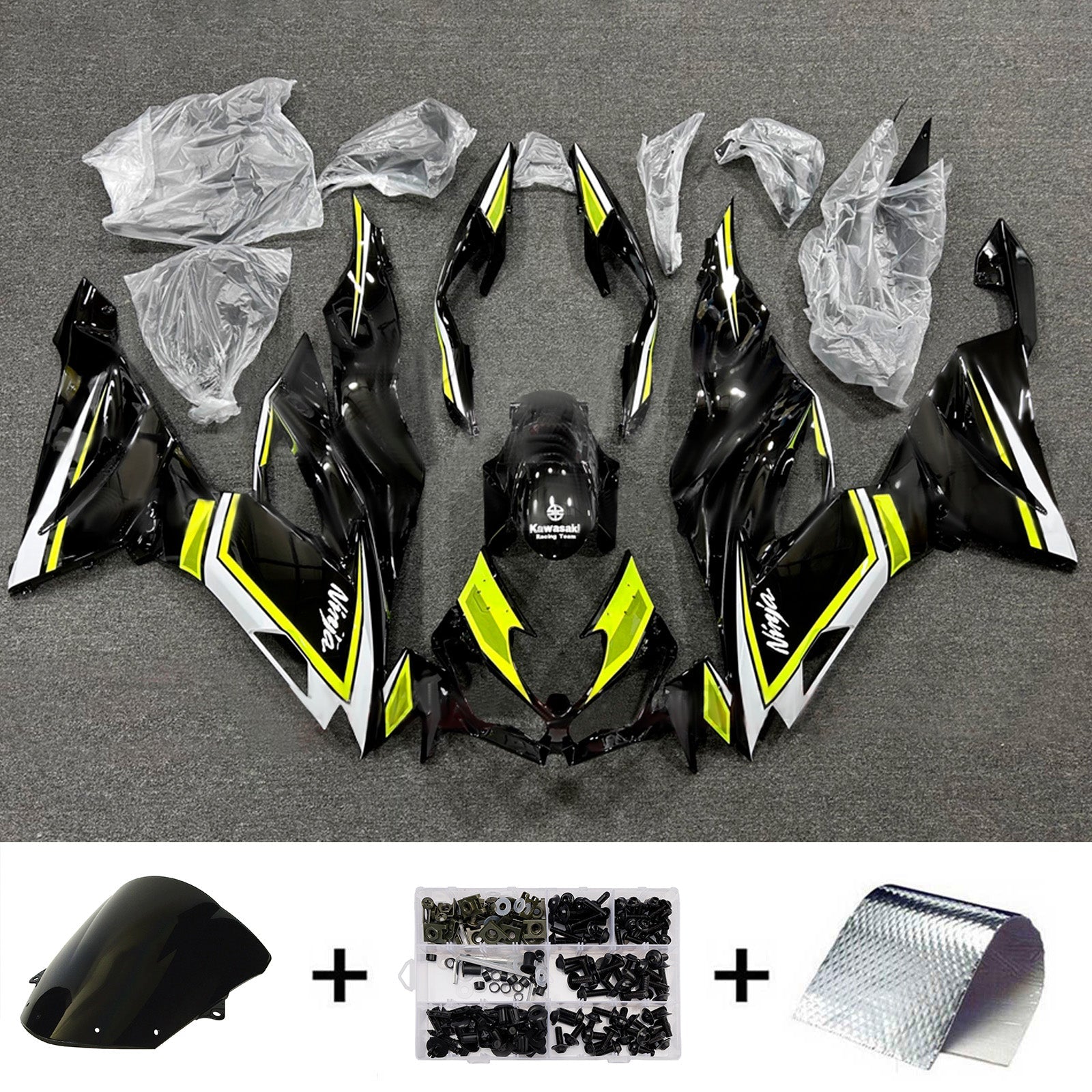 ABS-muovinen ruiskutettu suojasarja, yhteensopiva Kawasaki ZX6R 2019-2023 kanssa