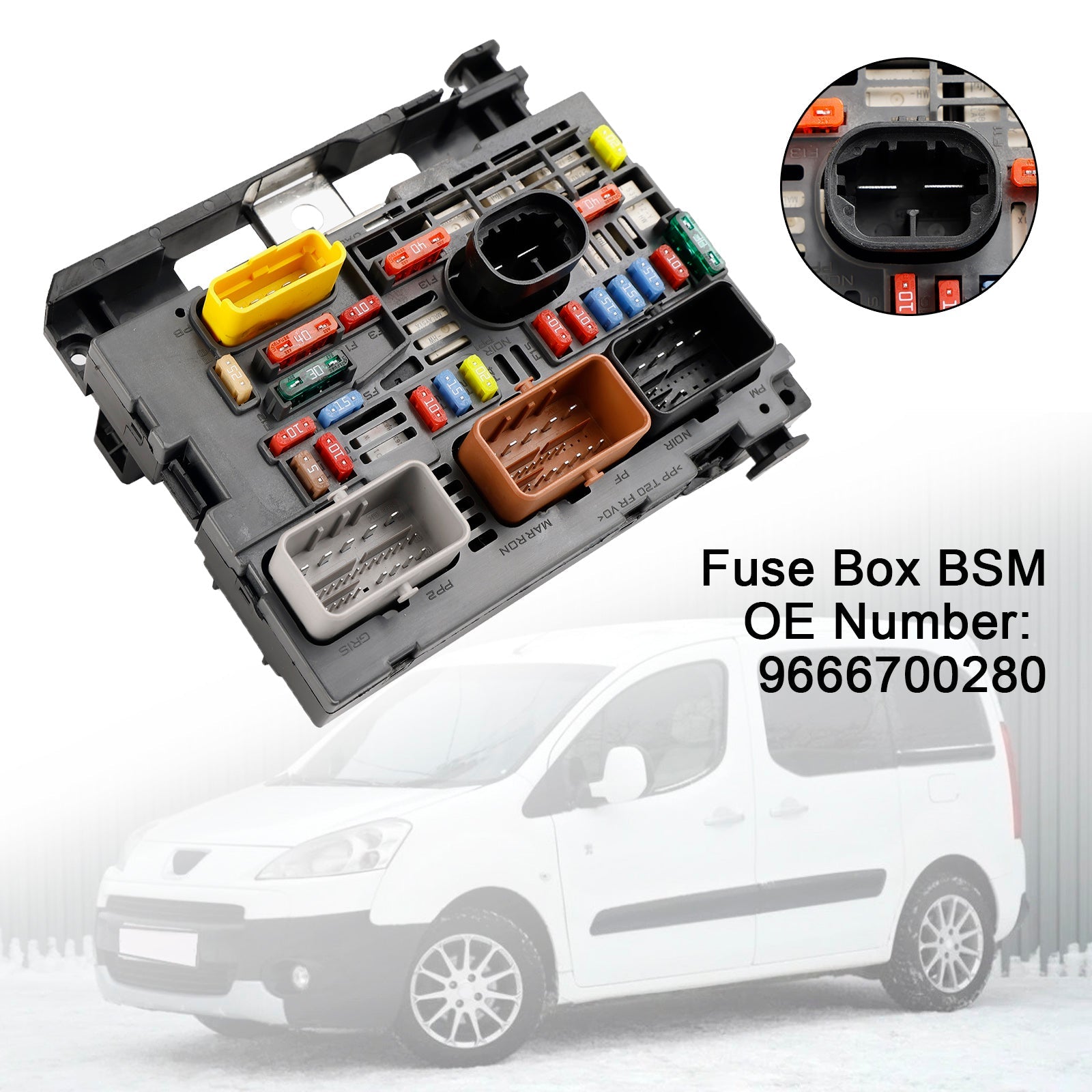 2008-2019 Citroën Berlingo C4 C8 Peugeot Partner 307 BSM Fuse Box 9666700280