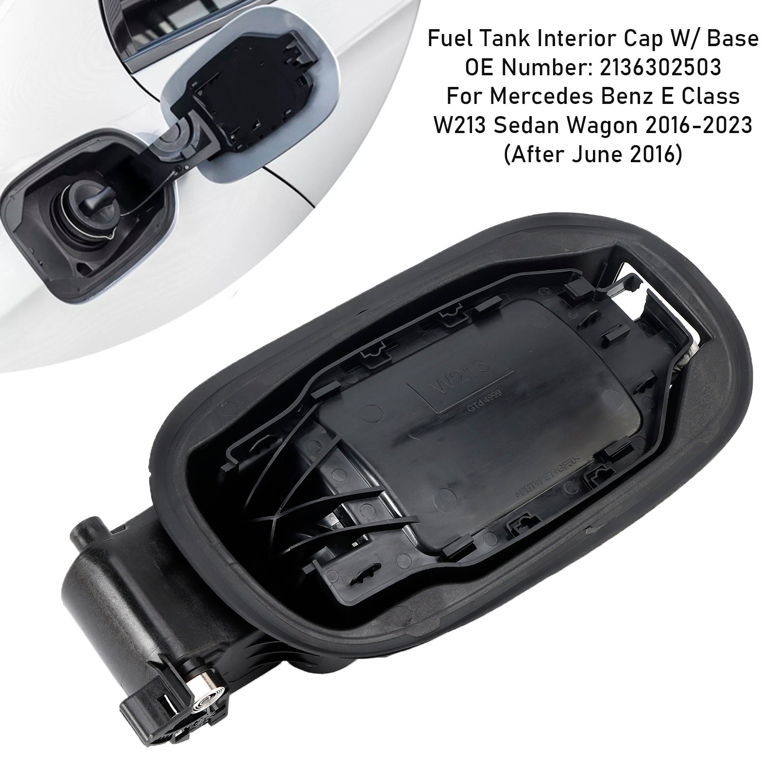 Tappo serbatoio carburante interno con base per Mercedes Classe E W213 2016-2023 2136302503