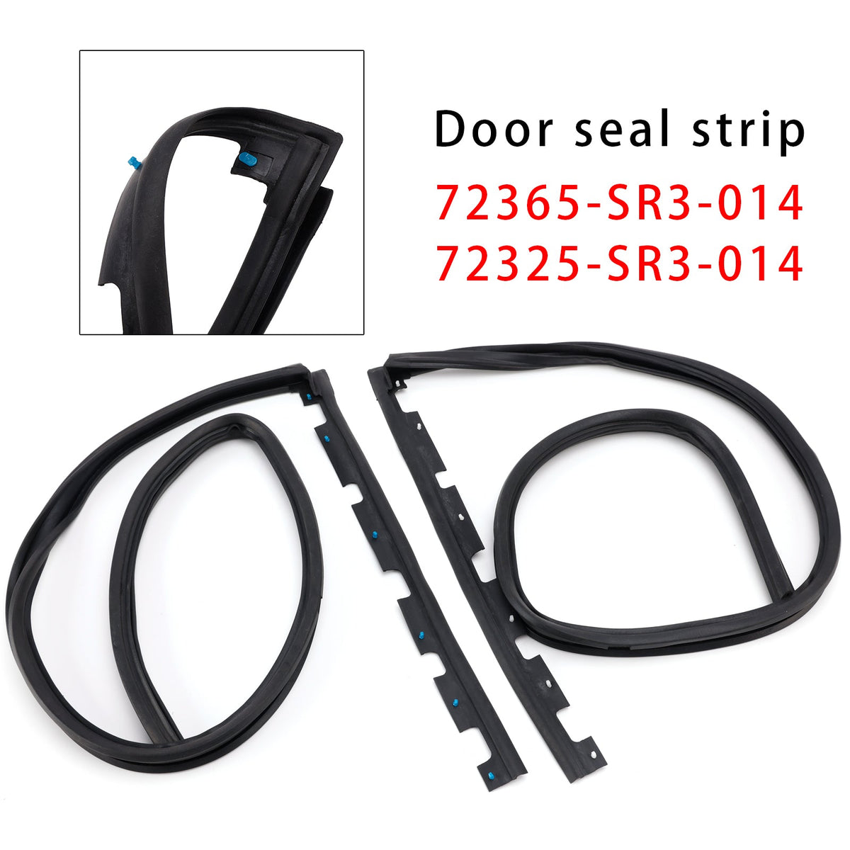 Juego de 2 juntas de goma para las puertas delanteras del Honda Civic de 2 y 3 puertas (1992-1995) EG6 y EG4.