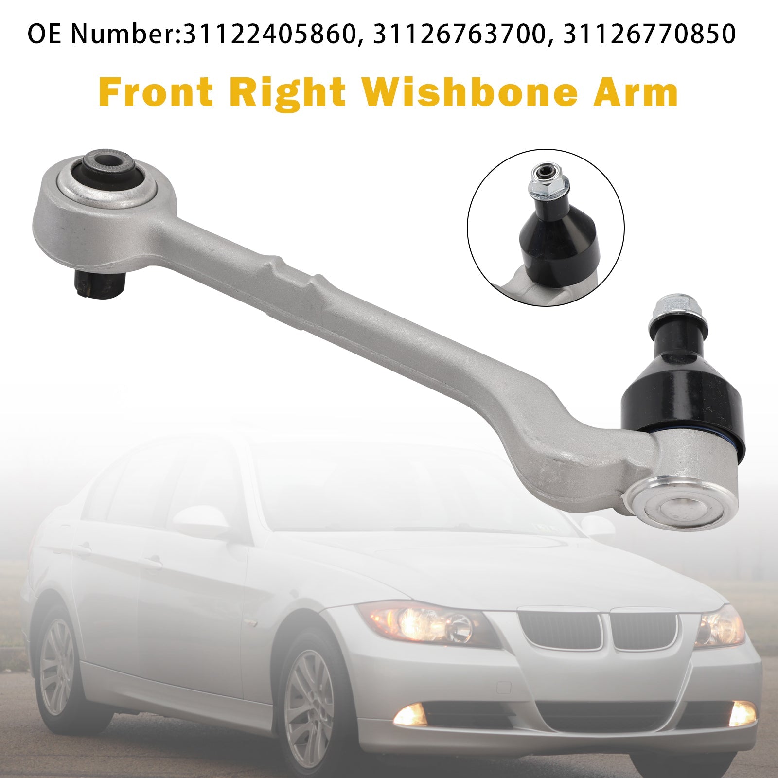 Bras de suspension avant droit 31122405860 pour BMW Série 3 E81 E87, X1 E90 E91 et E84
