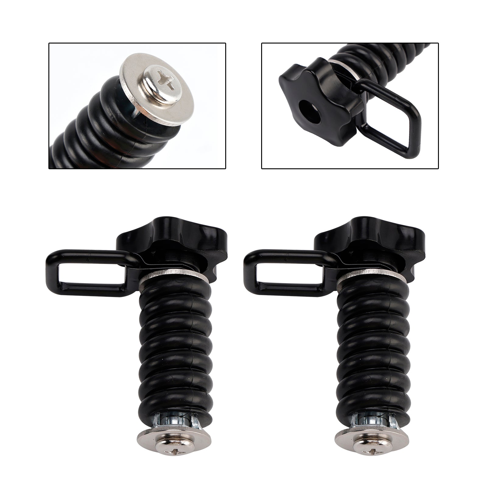 Paire d'ancrages d'arrimage avec anneau en D 1"" Noir pour Polaris Rzr 570 800 900 1000