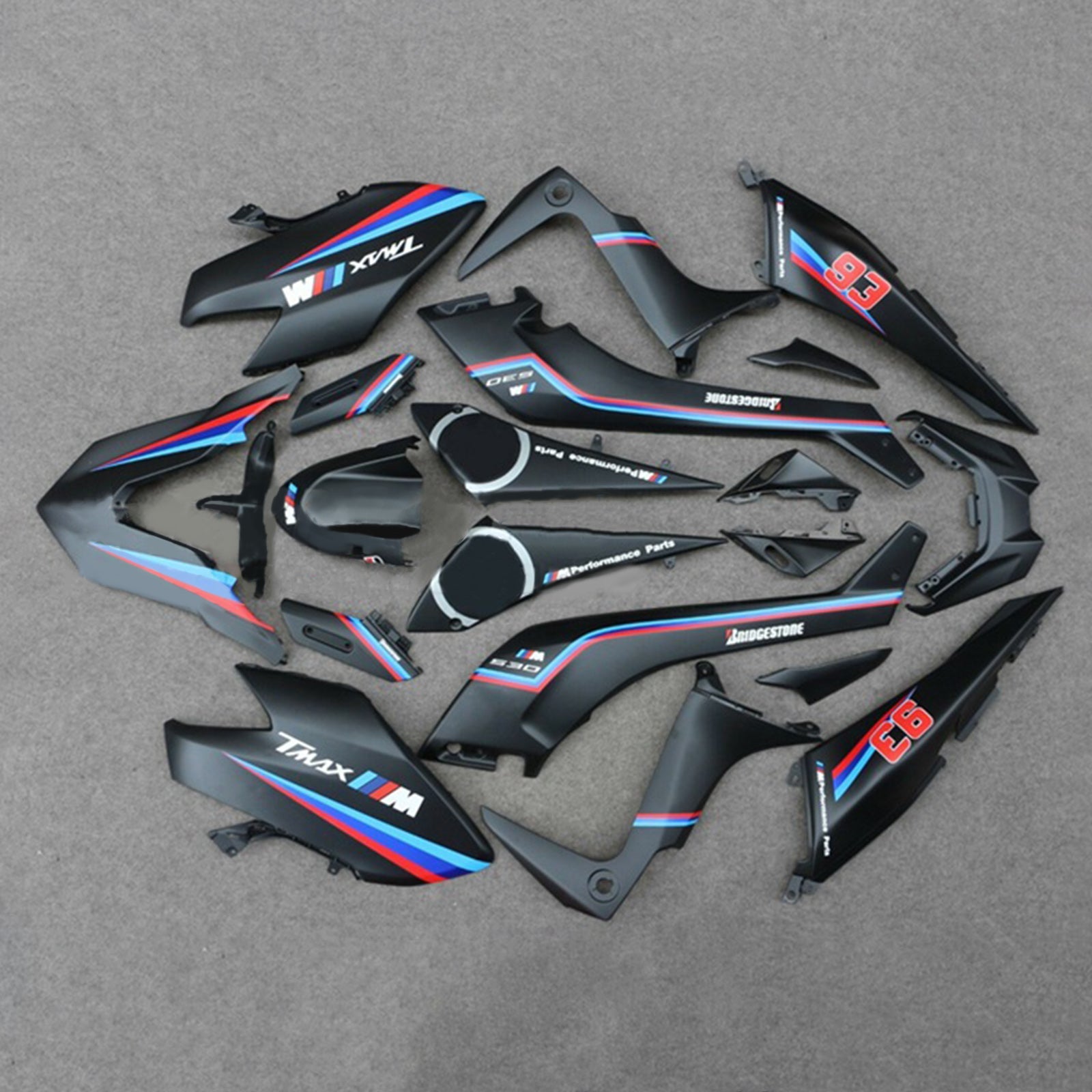 Amotopart Kit Carénage Yamaha T-Max TMAX530 2017-2018 Carrosserie ABS