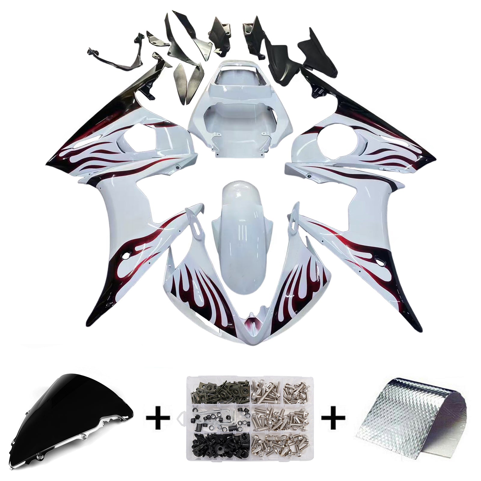 Kit de carénage par injection, carrosserie en plastique ABS, compatible avec Yamaha YZF 600 R6 2005