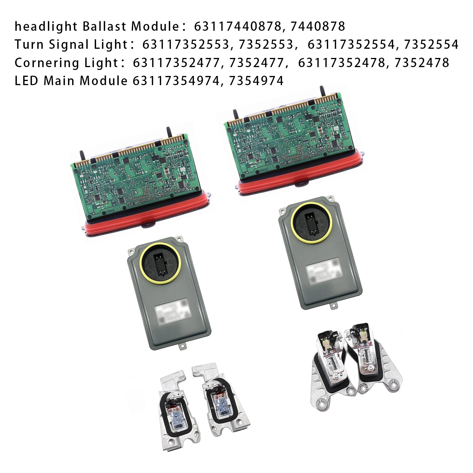 Ensemble de 8 modules de commande de phares adaptatifs gauche et droit pour BMW 535i 2014-2016