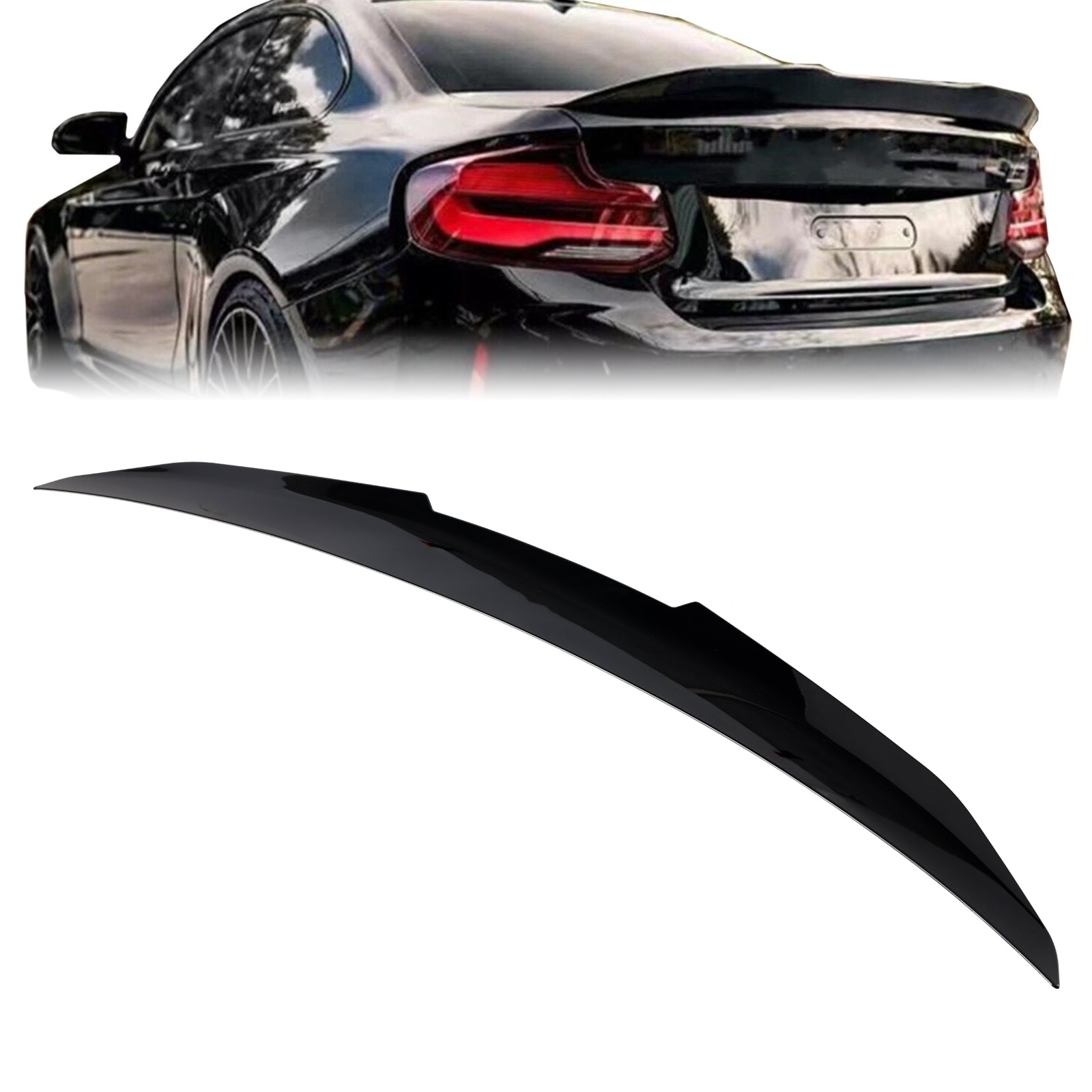 Czarny błyszczący tylny spoiler bagażnika do BMW serii 2 F22 F87 14-21 Coupe PSM Style