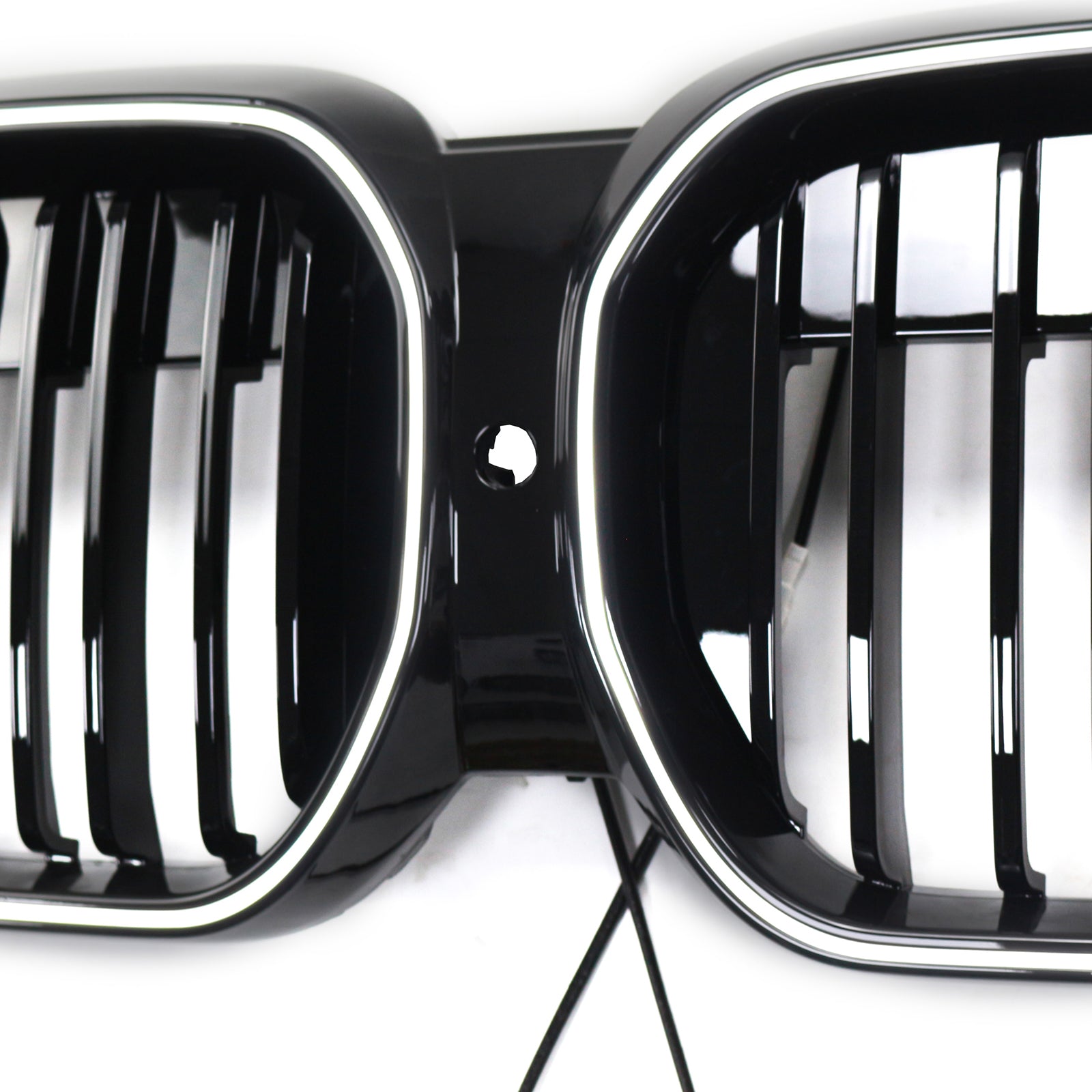 Grille de calandre avant noire à double lamelles pour BMW IX3 G08 LCI 2022-2024